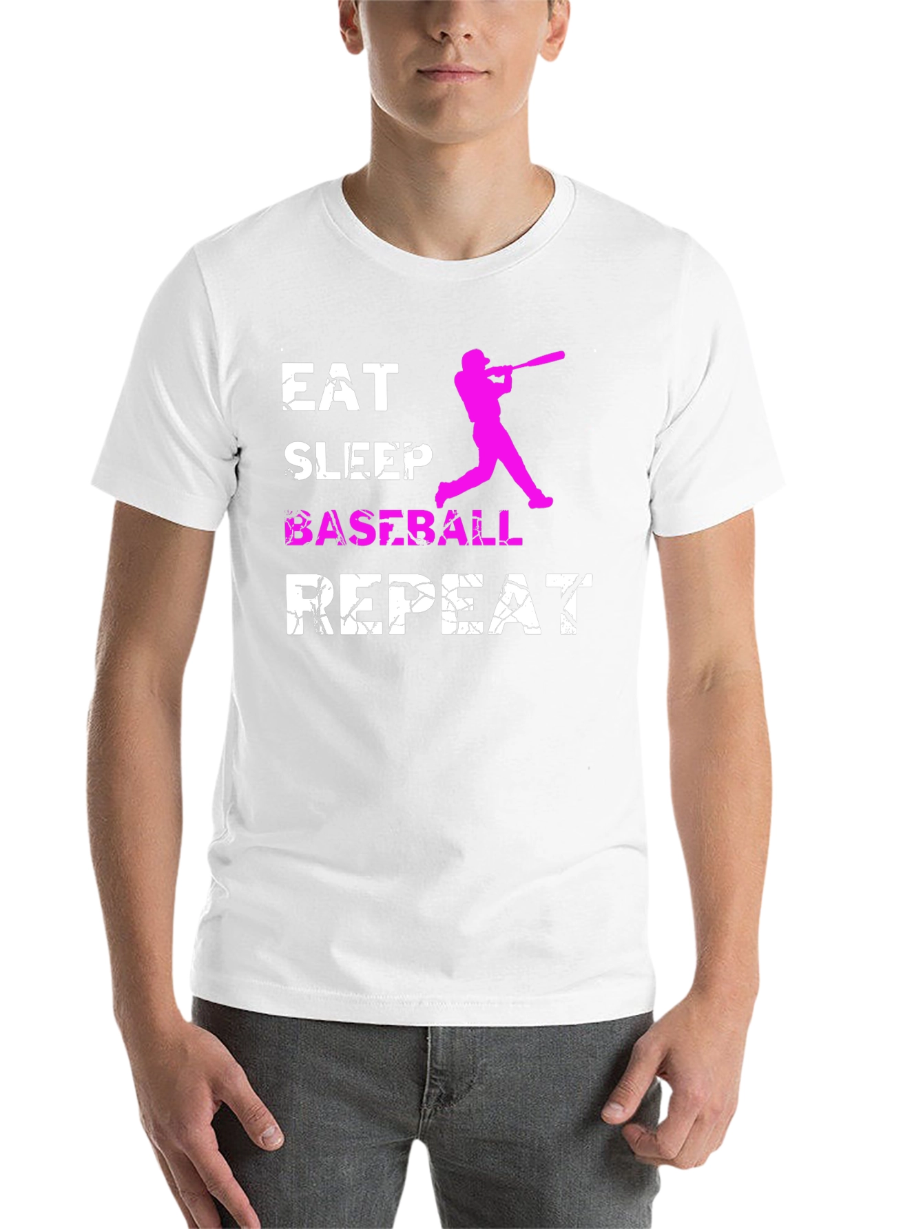 Black Eat Sleep Baseball Repeat Graphic Tee view 14
