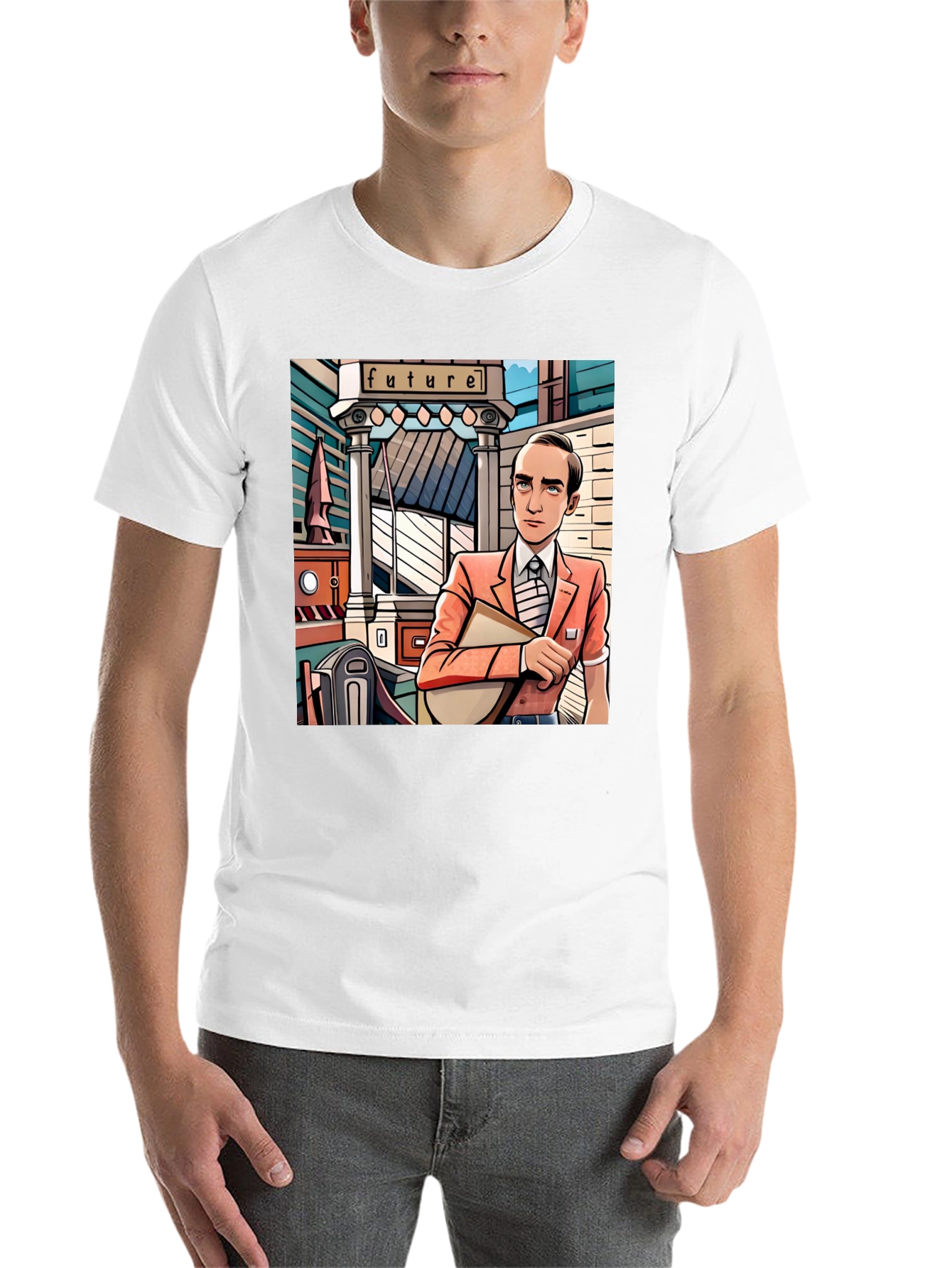 Black Cartoon Man Black T-Shirt view 14