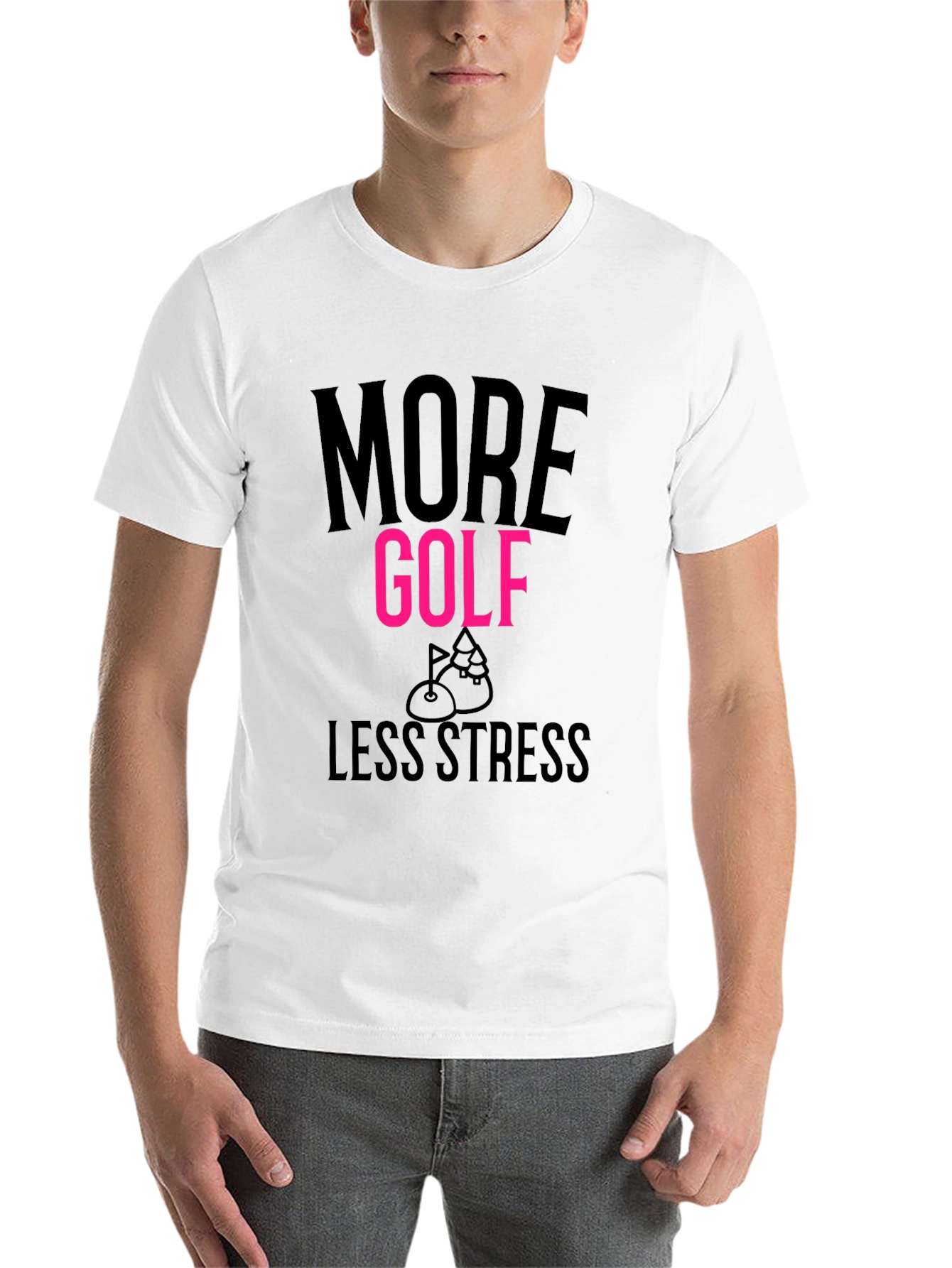 Black More Golf Less Stress T-Shirt view 14