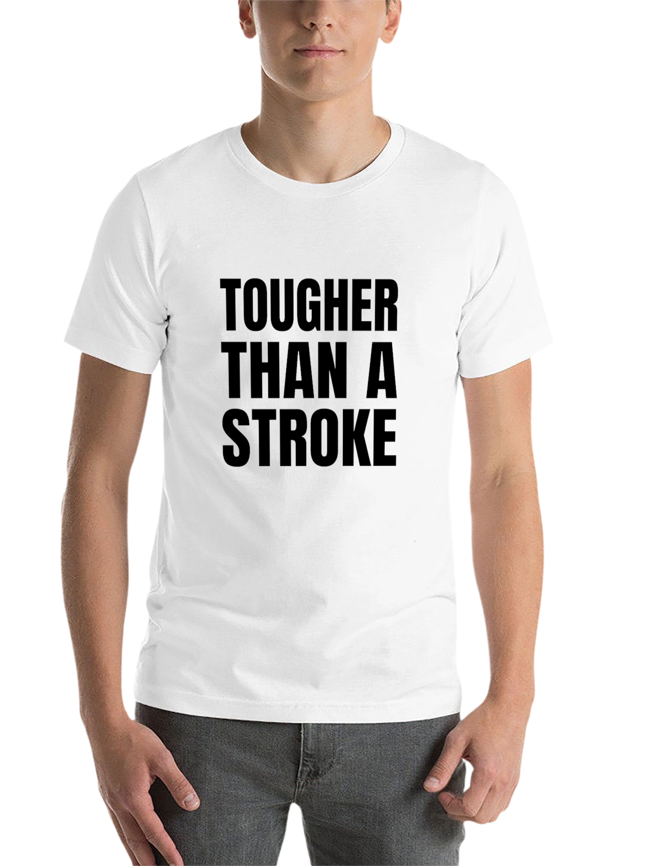 Black Tougher Than a Stroke Graphic Tee - Black view 14