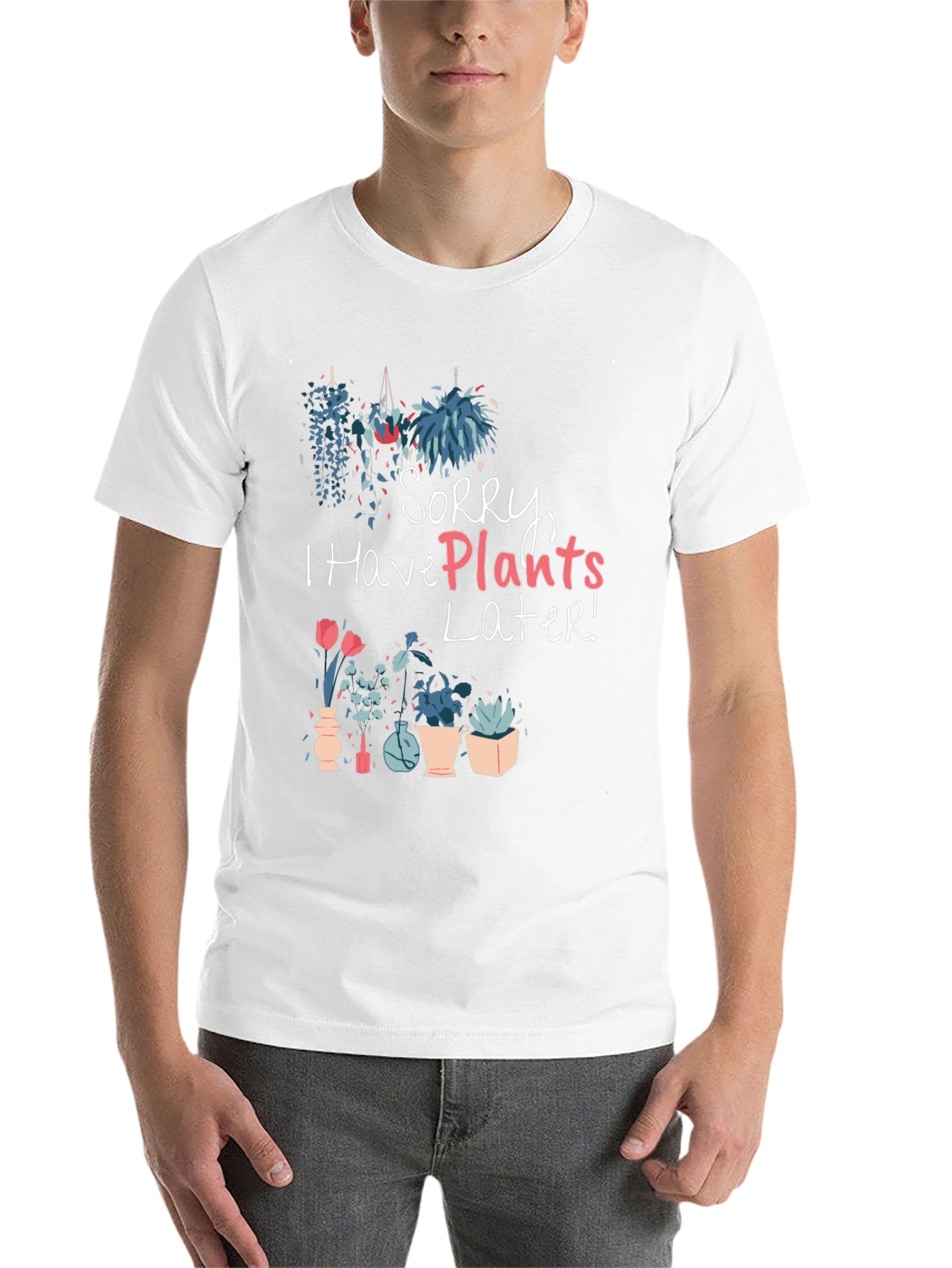 Black Plant Lover Graphic Tee - Sorry I Have Plants Later view 14