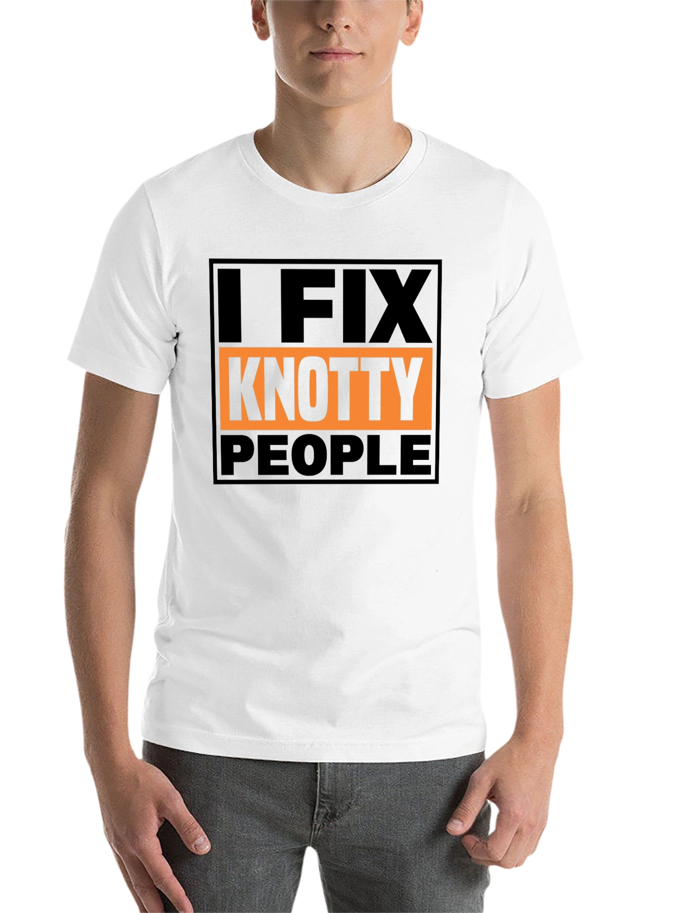 Black I Fix Knotty People Graphic Tee - Funny Humor T-Shirt view 14