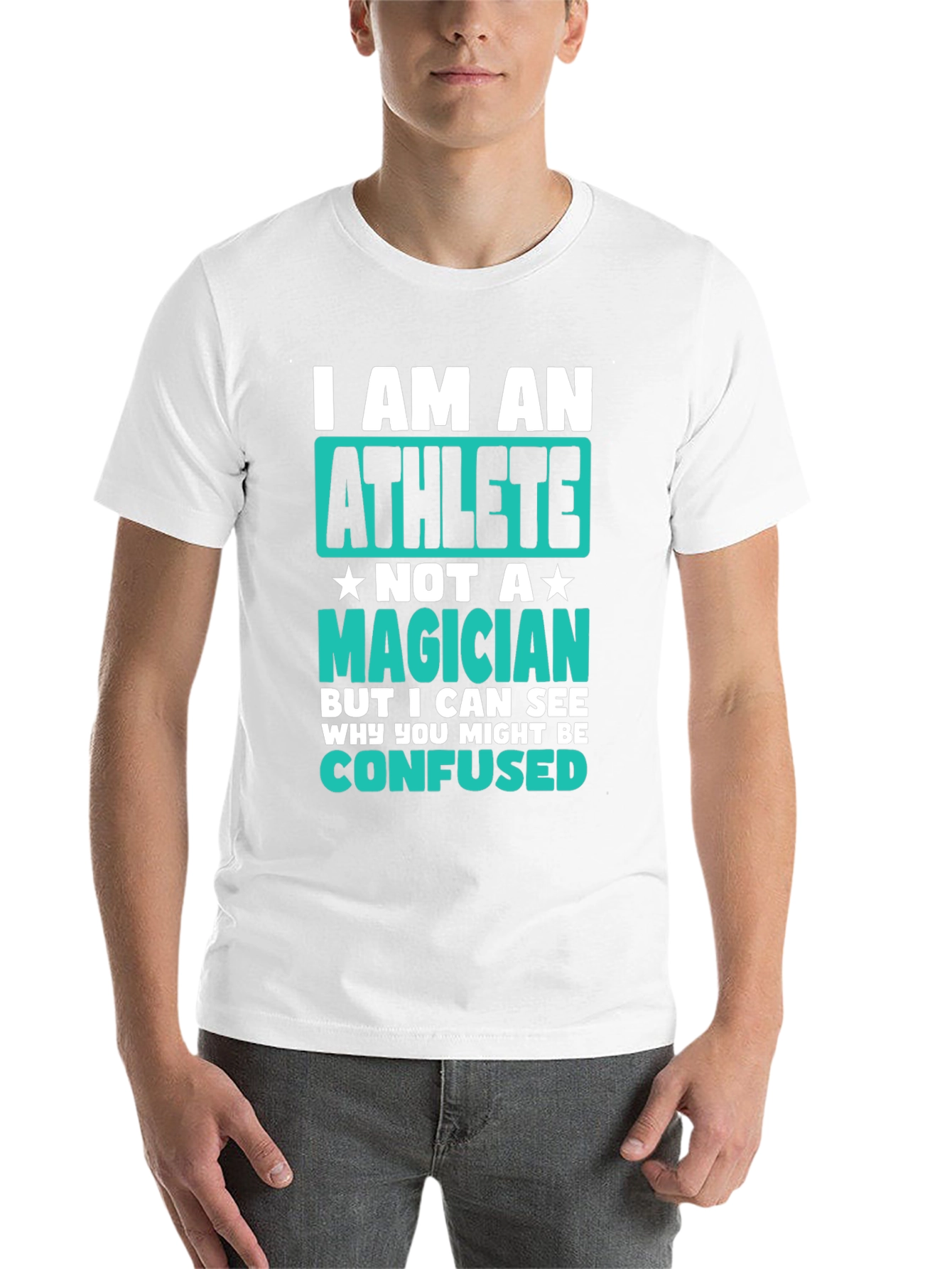 Black Athlete T-Shirt - I am an Athlete, Not a Magician view 14