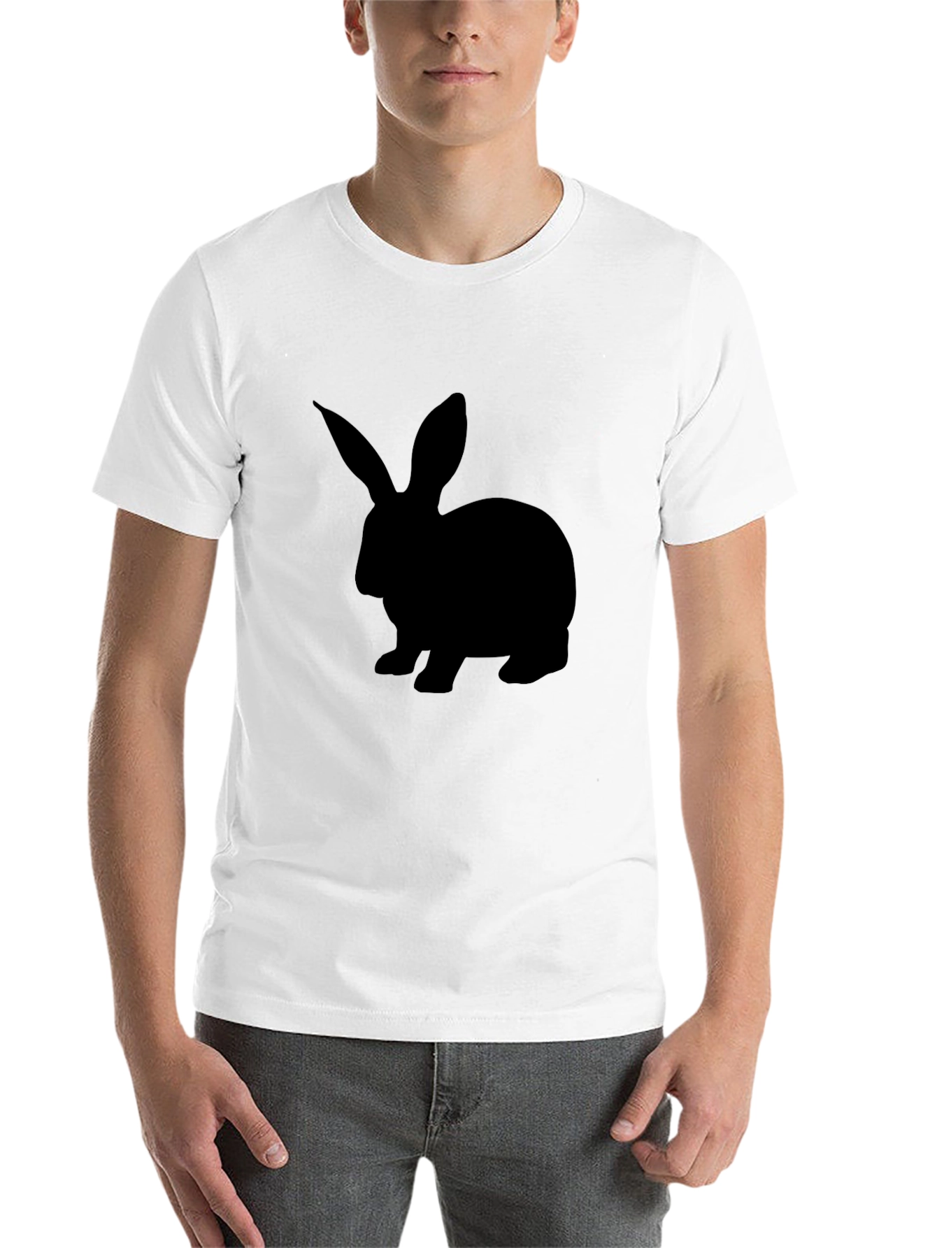 Black Rabbit Graphic Tee - Men's Casual Short Sleeve T-Shirt - 14
