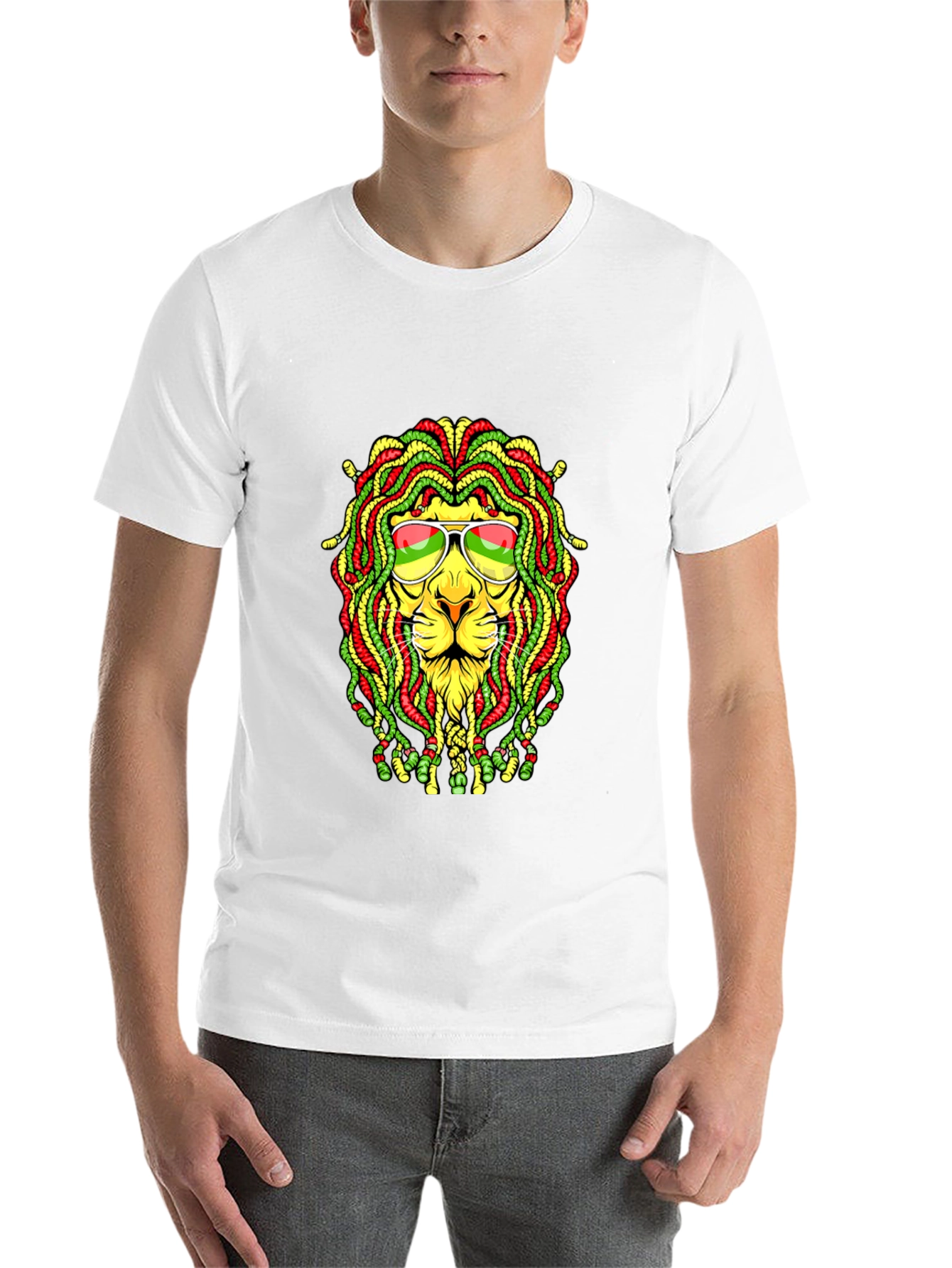 Black Rasta Lion Graphic T-Shirt - Reggae Style view 14