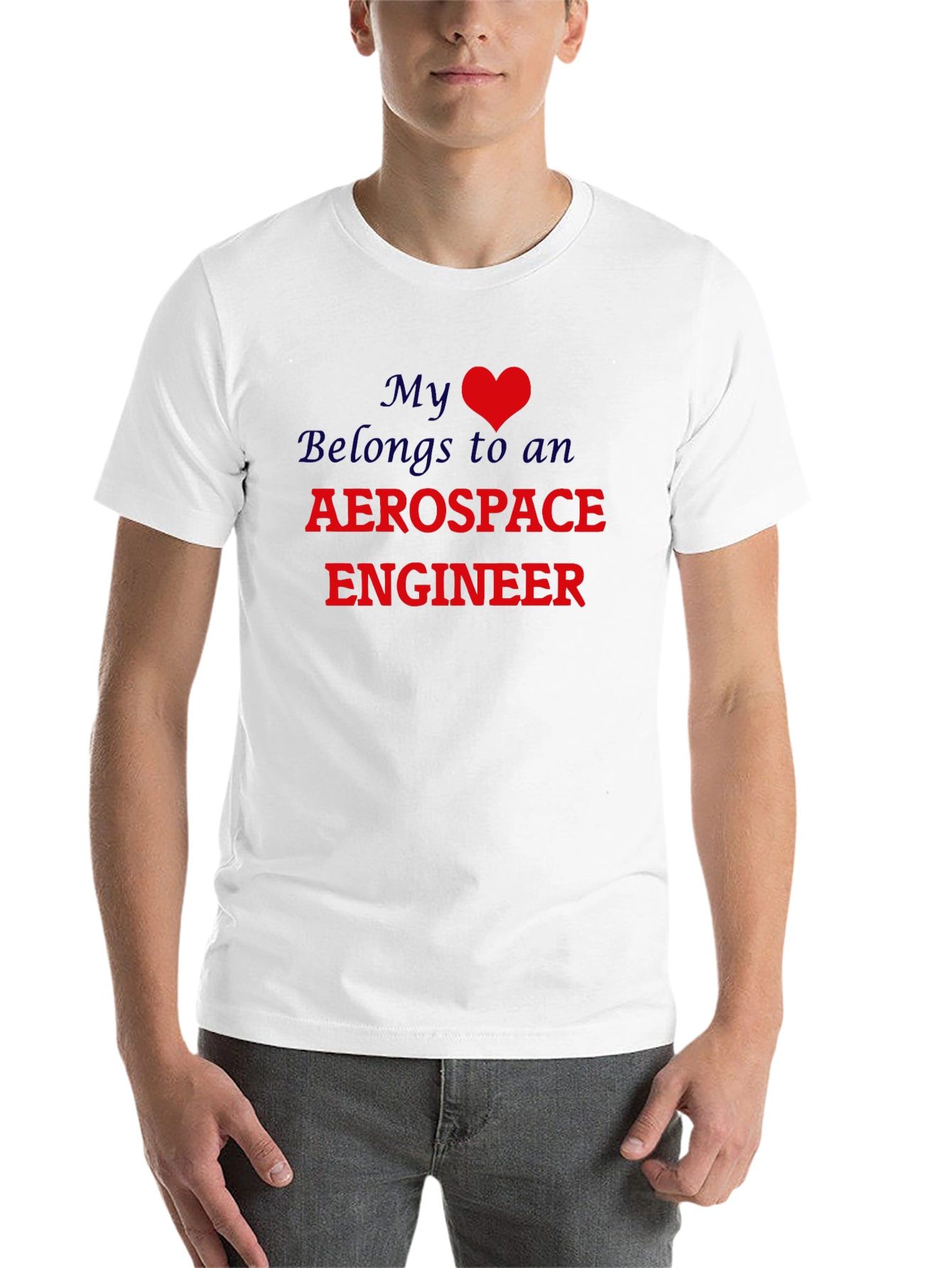 Black My Heart Belongs to an Aerospace Engineer T-Shirt view 14