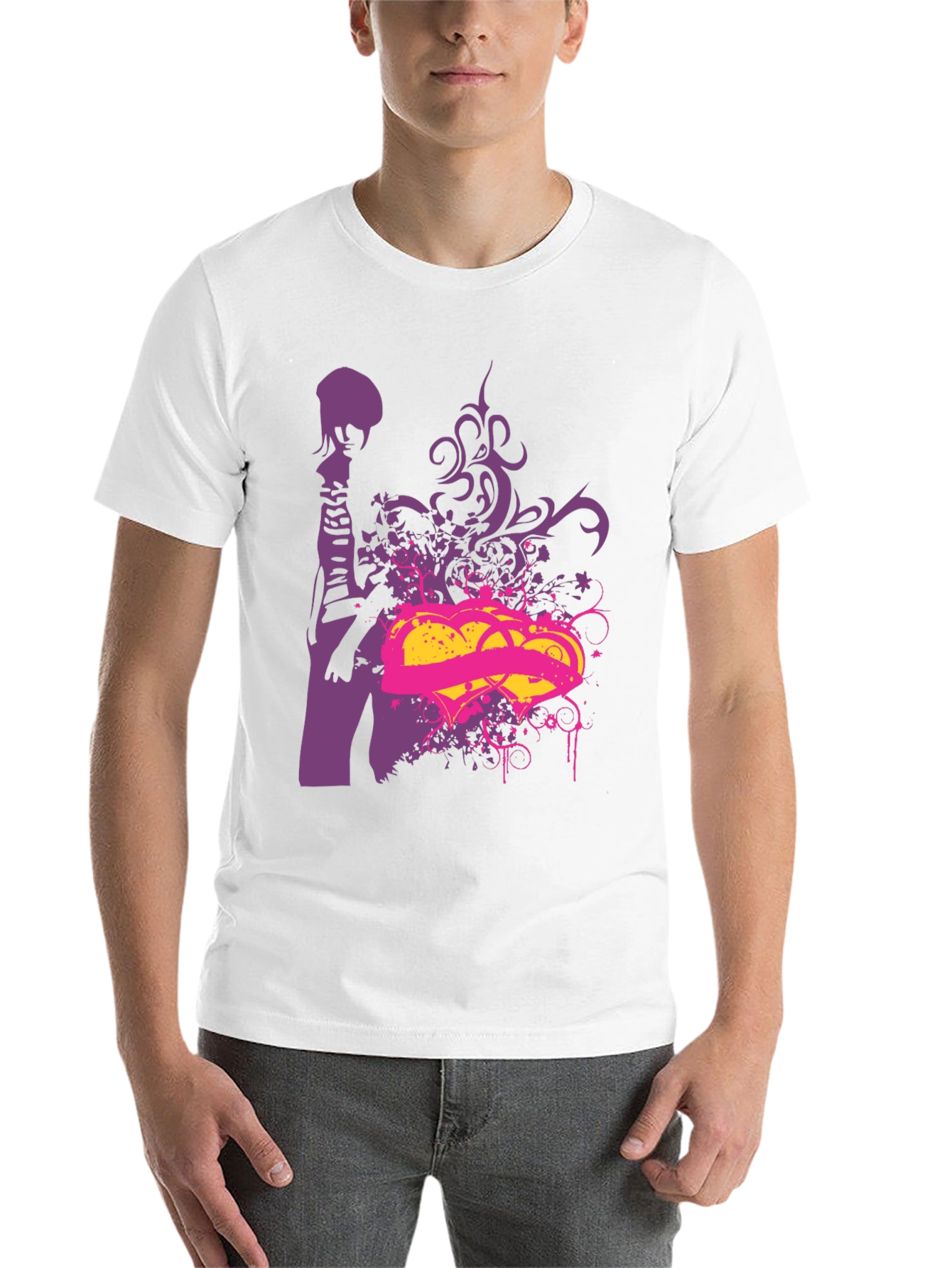 Black Edgy Graphic Print Black T-Shirt view 14