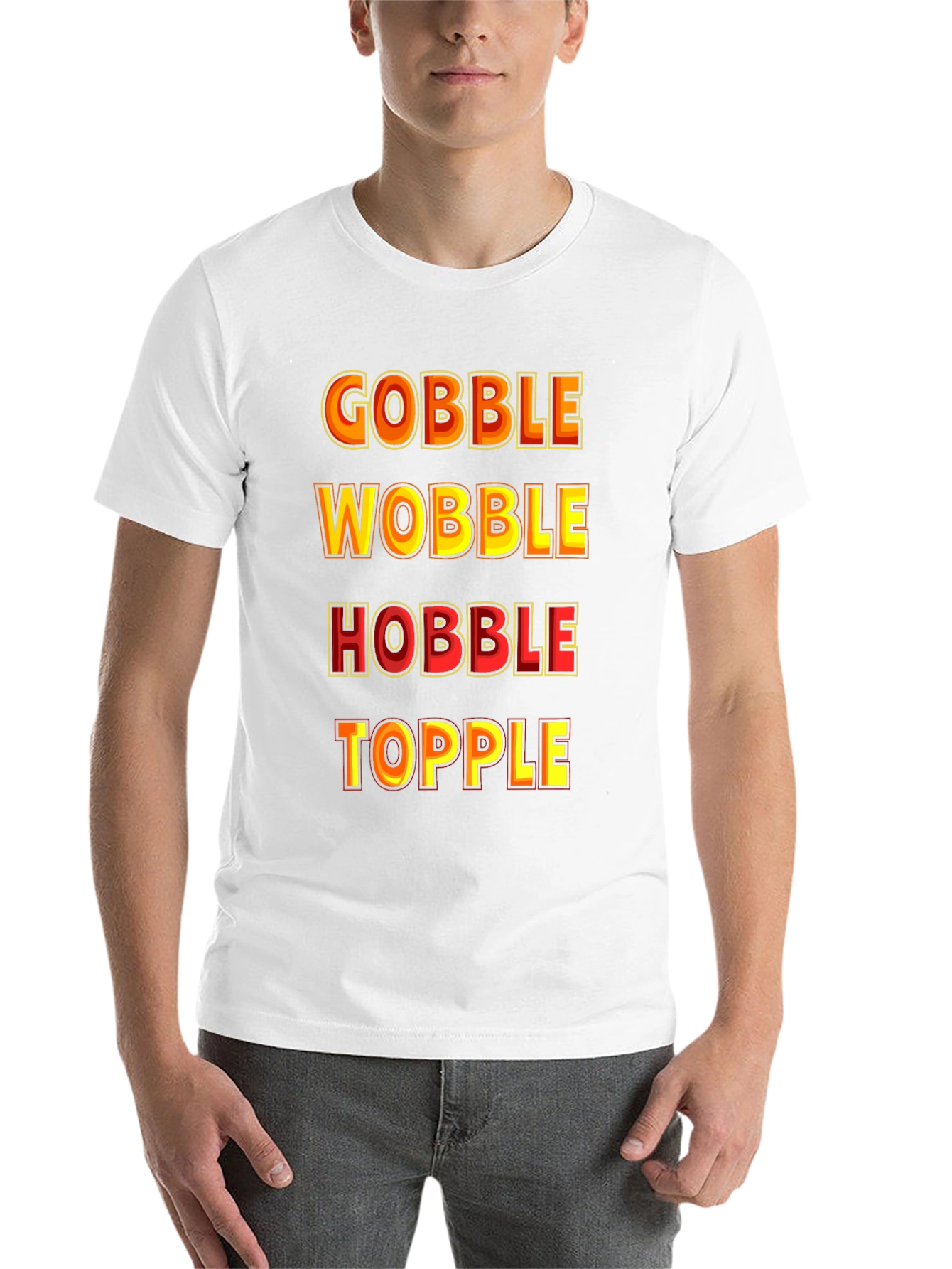 Gobble Wobble Hobble Topple Thanksgiving T-Shirt - 14