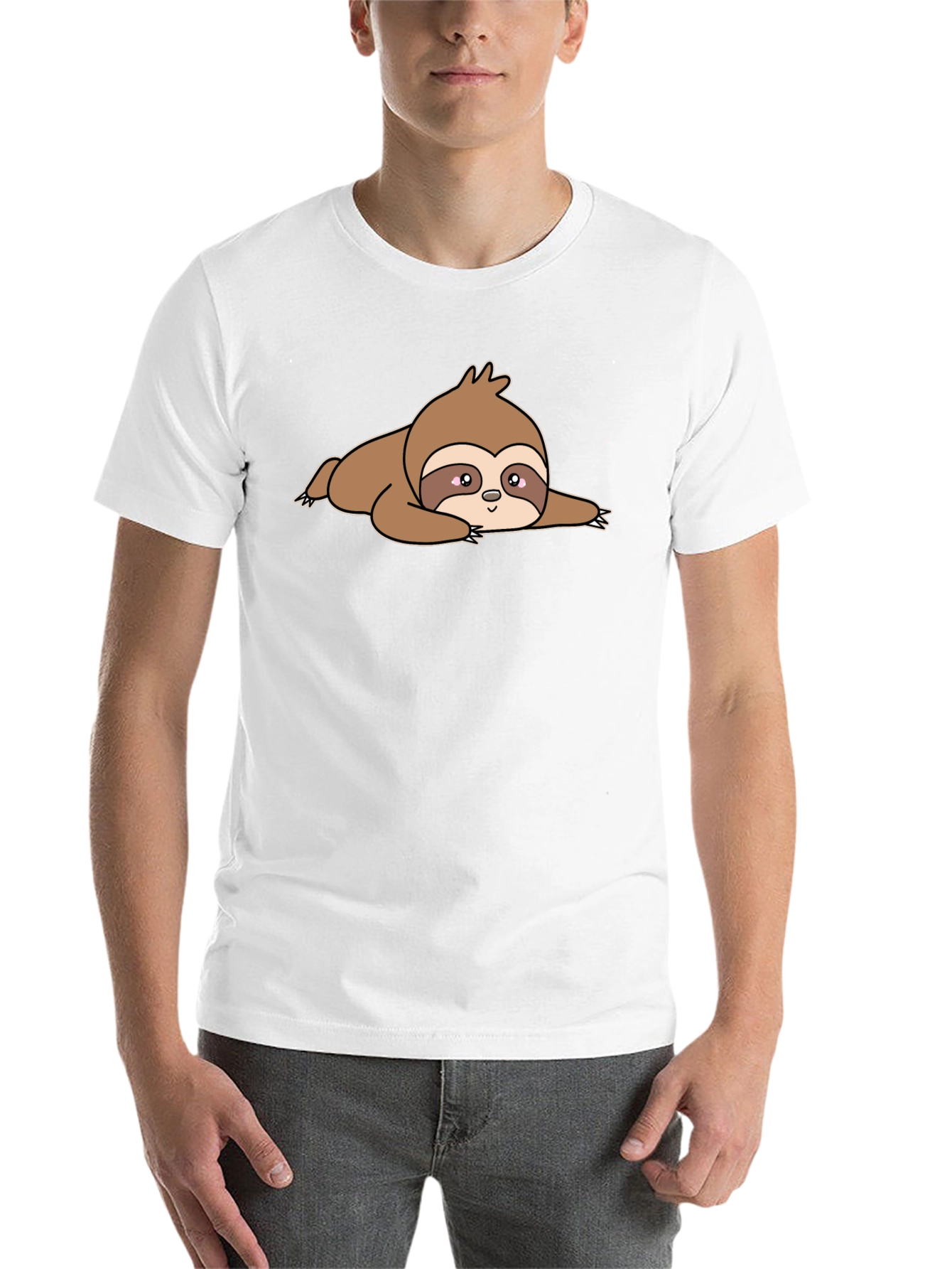 Black Lazy Sloth Graphic Tee - Comfort & Style view 14