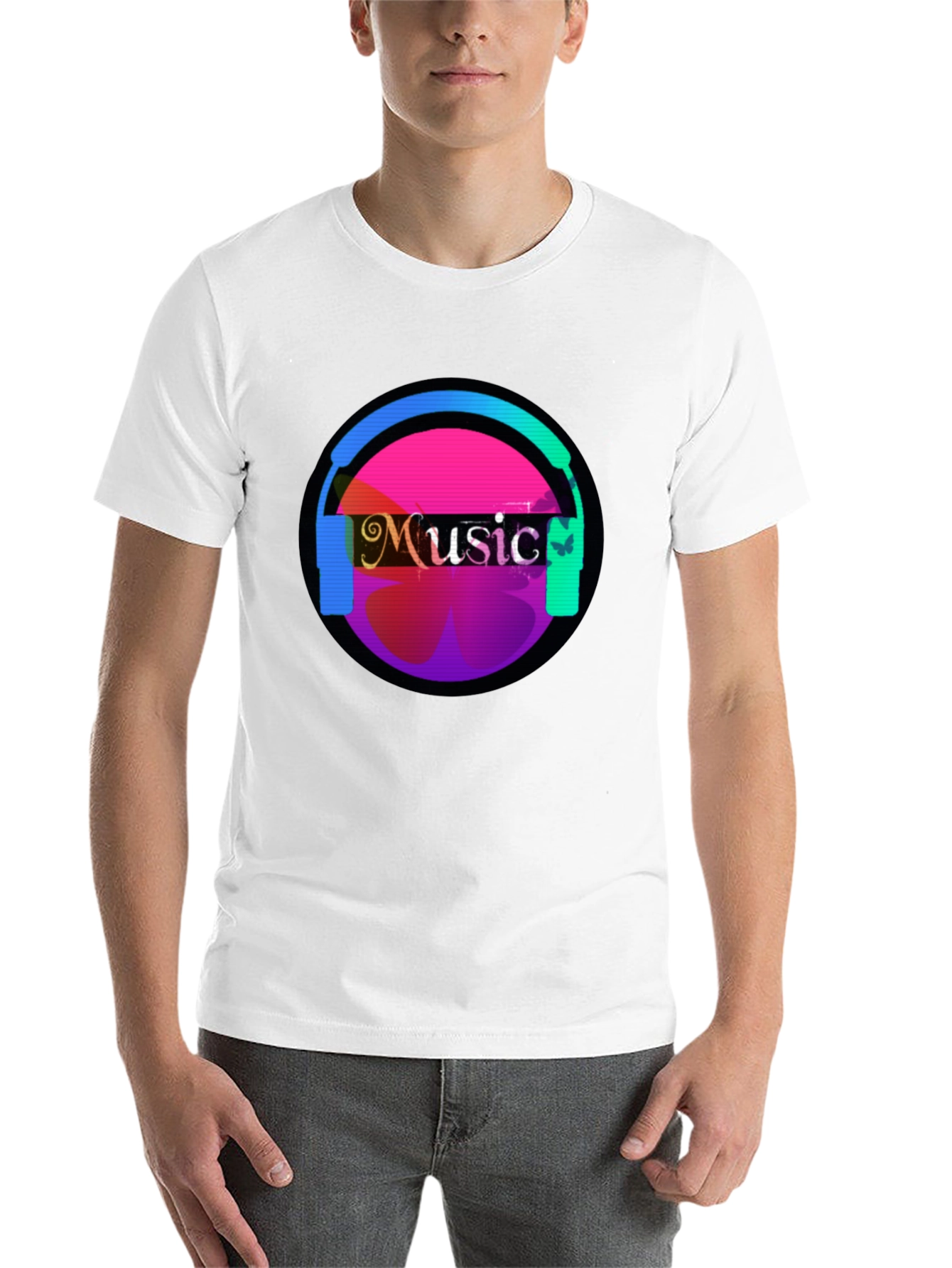 Black Music Headphone Graphic Tee - Casual Comfort view 14
