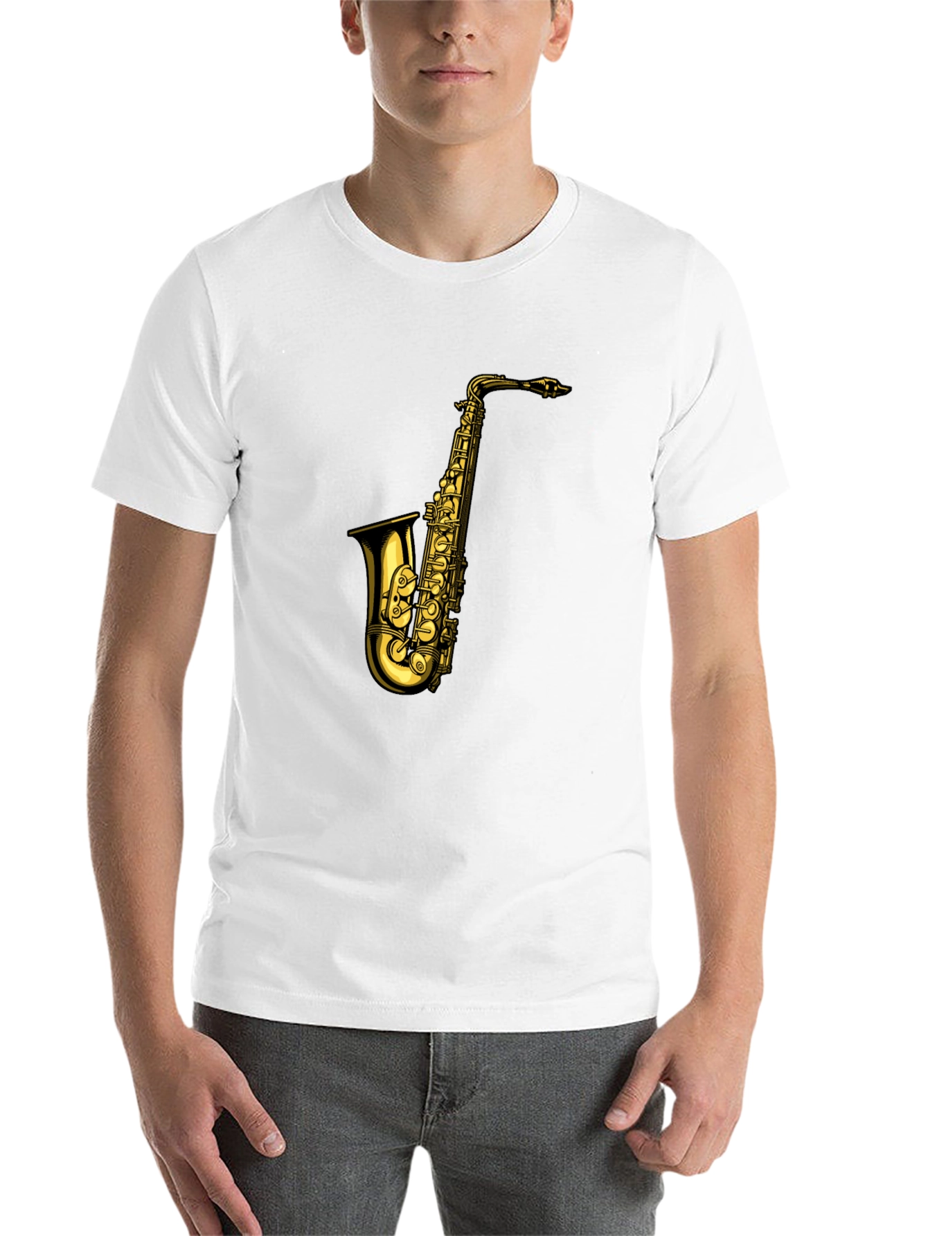 Black Saxophone Graphic T-Shirt - Black view 14