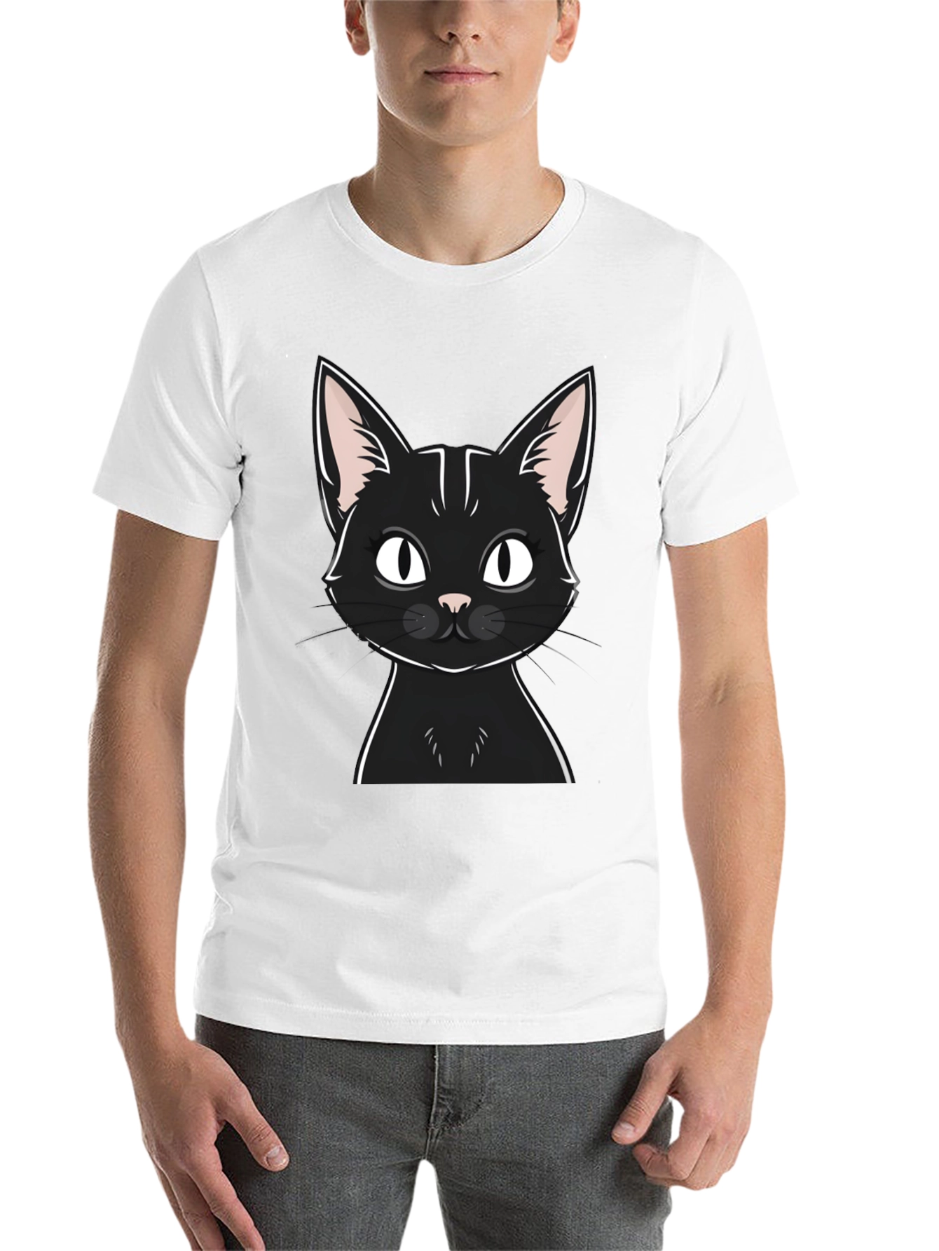 Black Black Cat Graphic T-Shirt - Unisex Casual Tee view 14