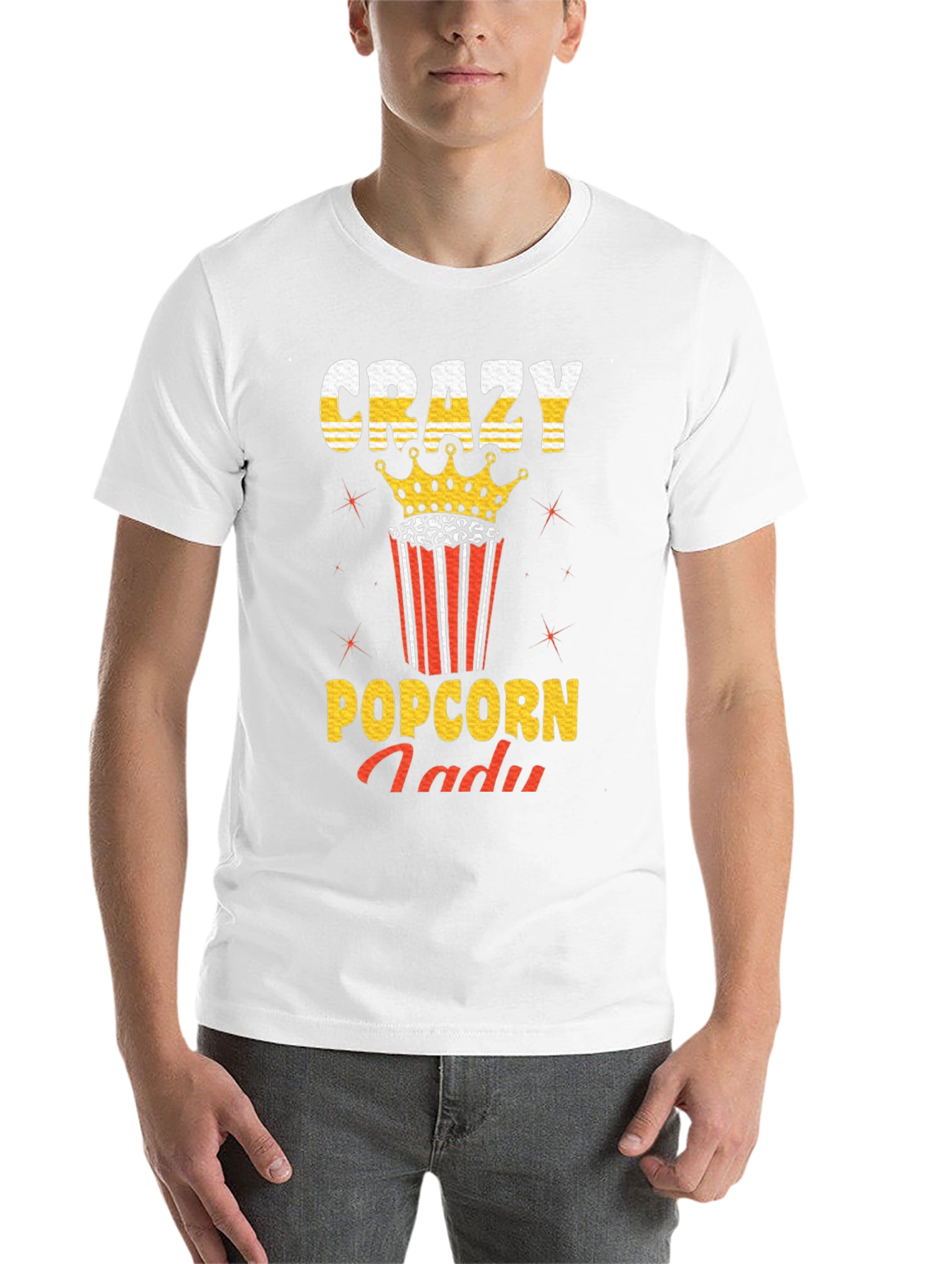 Black Crazy Popcorn Lady Graphic T-Shirt view 14