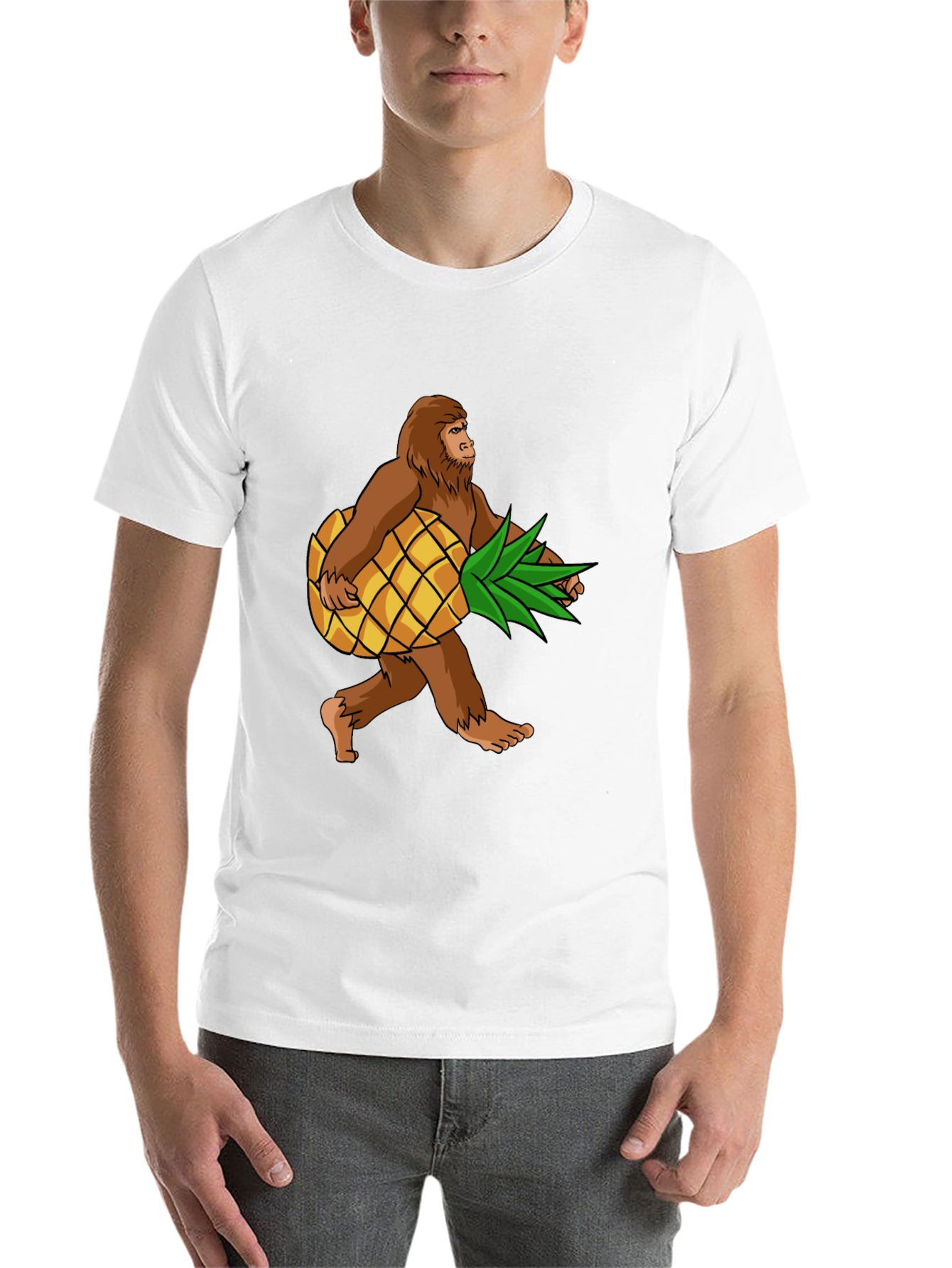 Black Sasquatch Pineapple T-Shirt - Funny Bigfoot Tee view 14