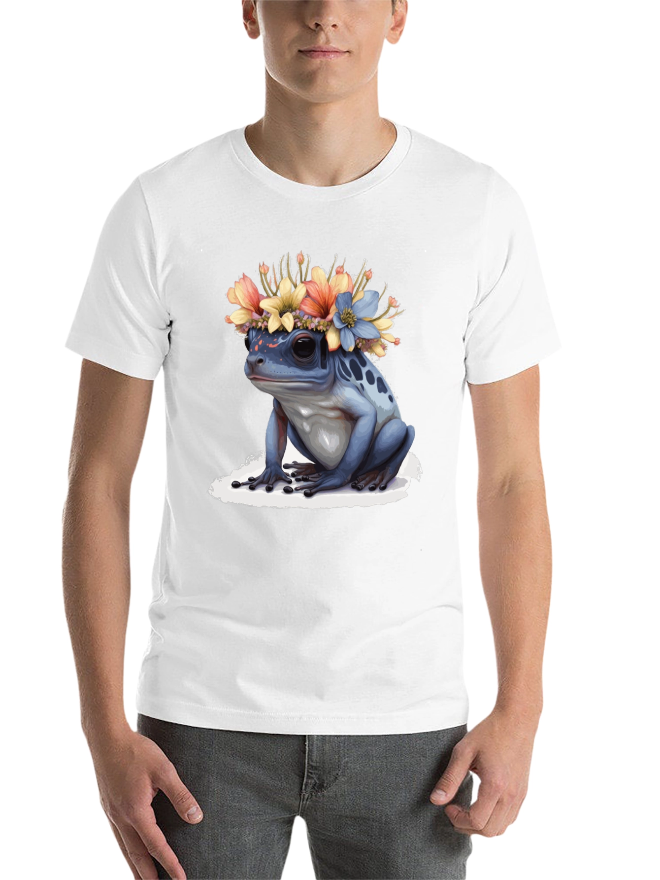 Black Frog with Flower Crown T-Shirt view 14