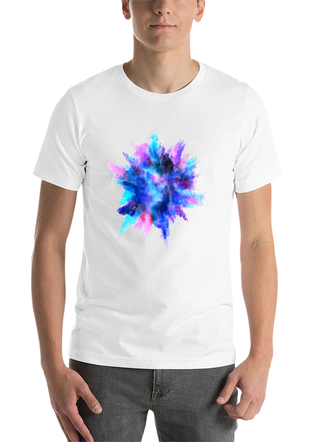 Black Colorful Burst Graphic Black T-Shirt view 14