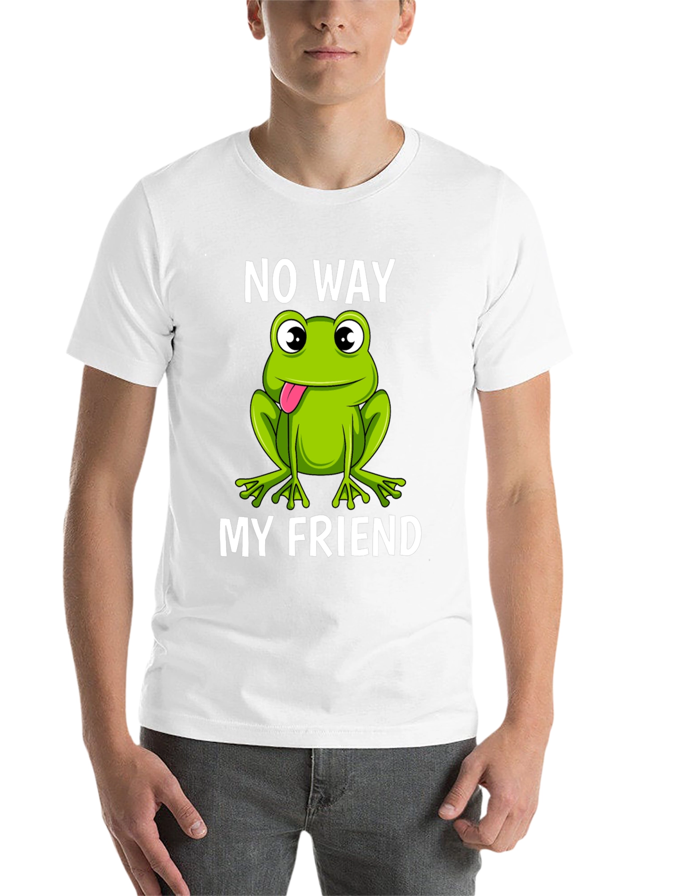 Black No Way My Friend Frog Graphic T-Shirt view 14