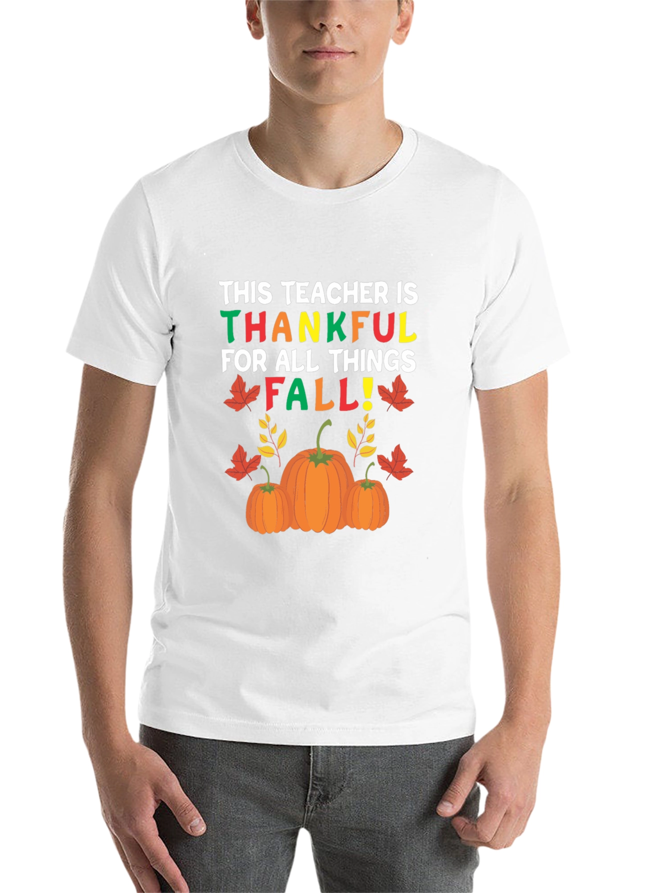 Black Teacher Thankful Fall T-Shirt, Autumn Graphic Tee view 14