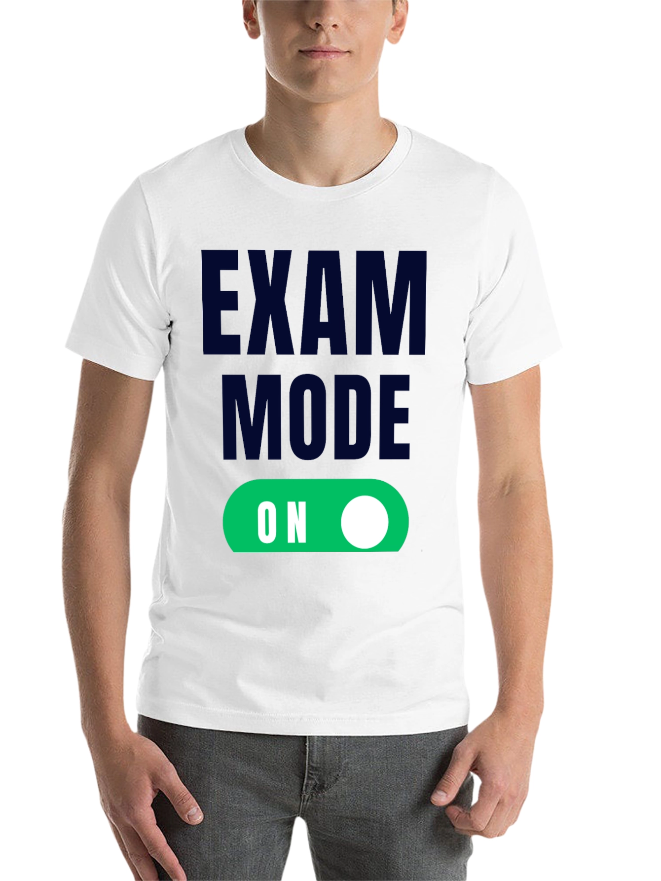 Black Exam Mode On - Funny Student T-Shirt view 14