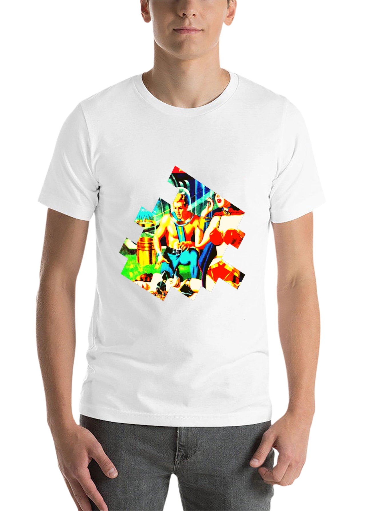 Black Retro Sci-Fi T-Shirt - Colorful Graphic Tee view 14