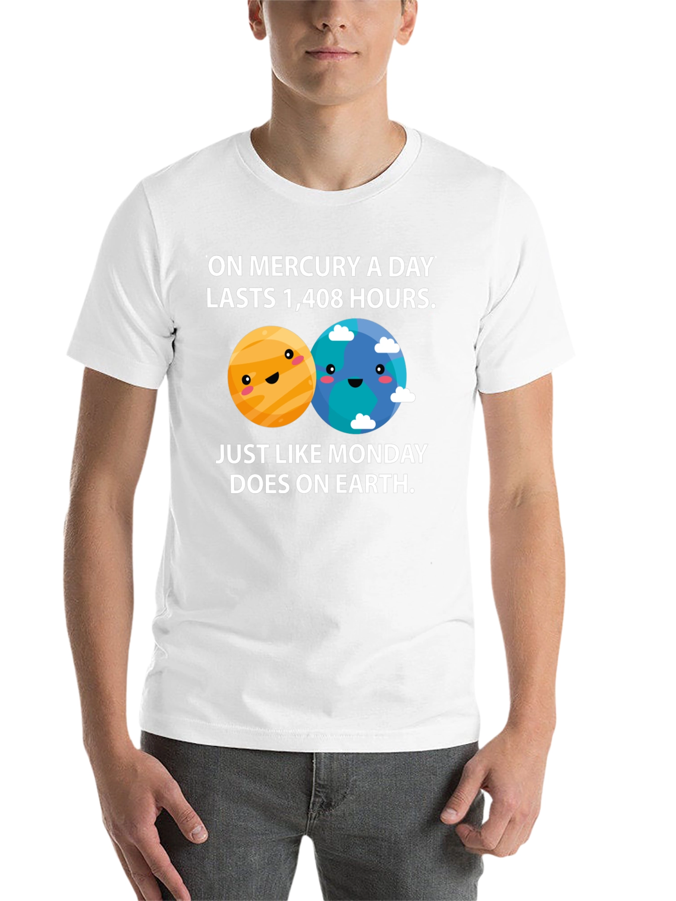 Black Funny Planets Mercury Monday T-Shirt view 14