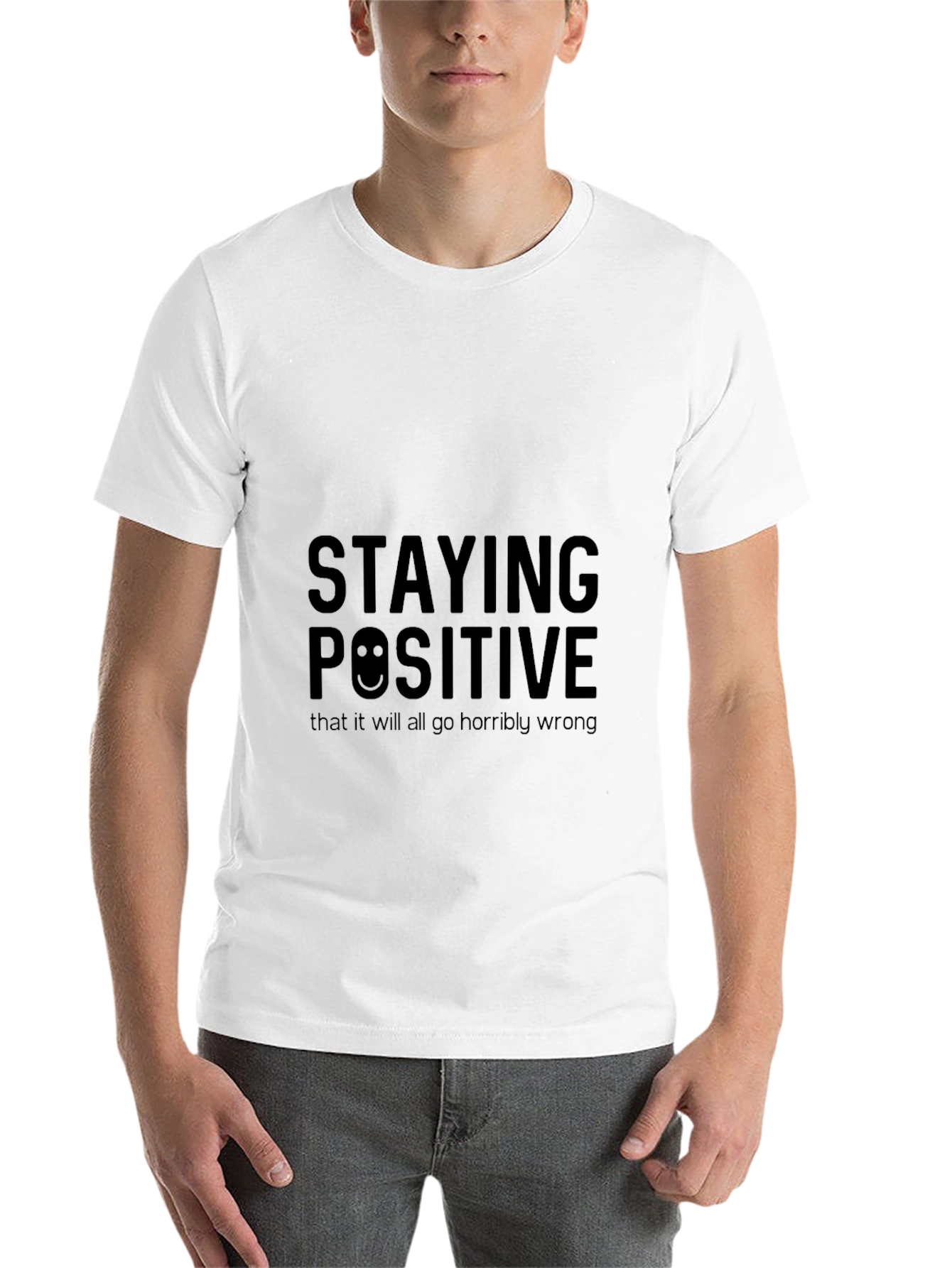 Black Staying Positive Graphic Black T-Shirt view 14