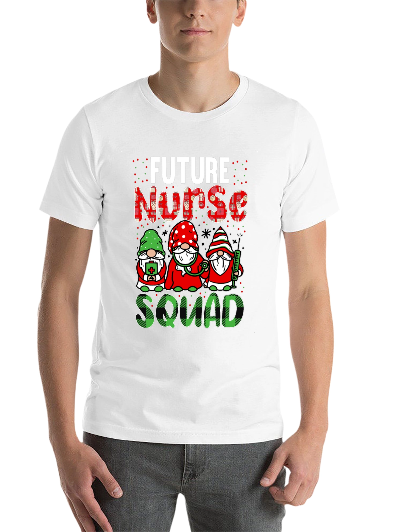 Black Future Nurse Squad T-Shirt Cute Gnomes Design view 14