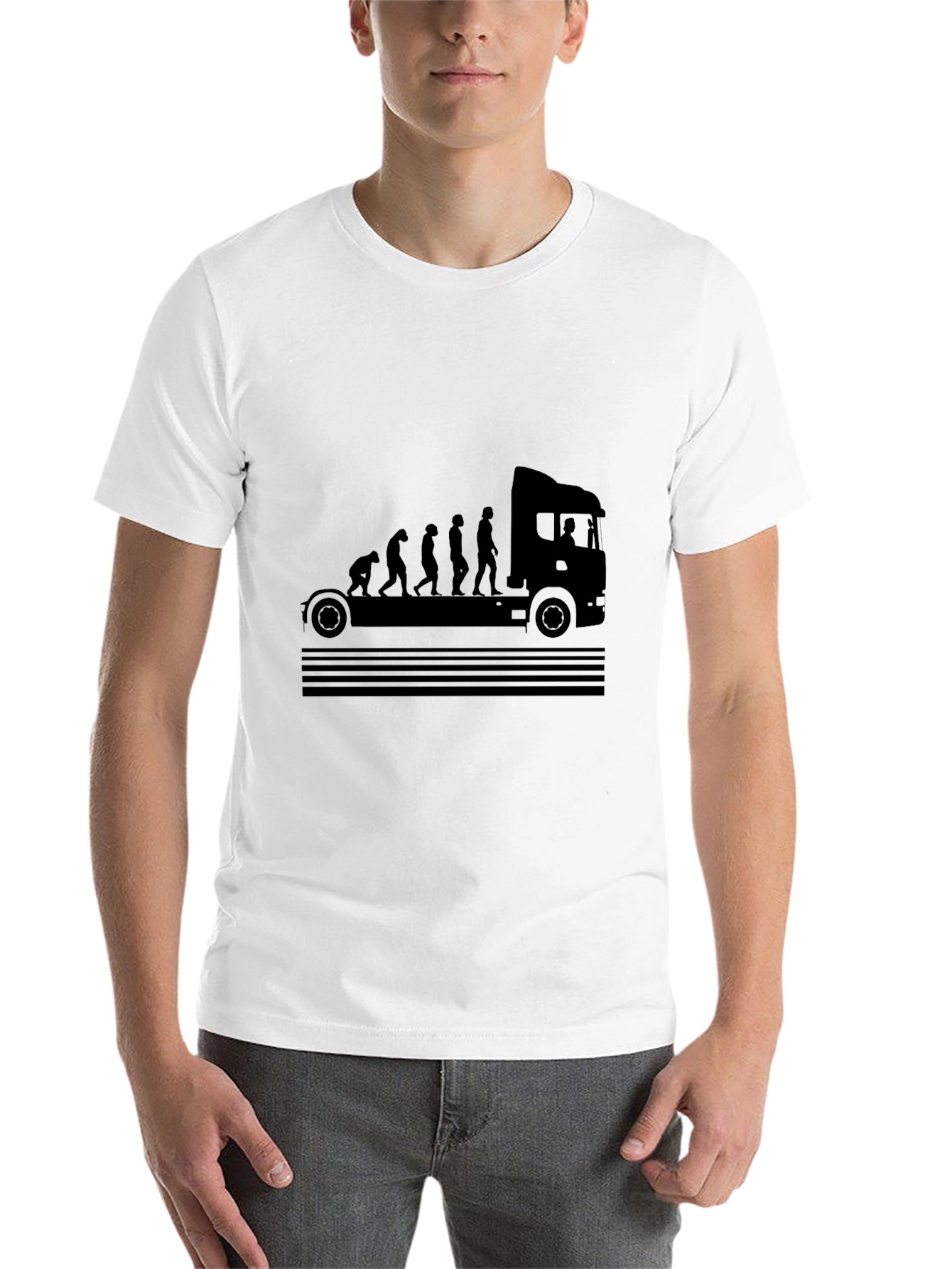 Black Truck Driver Evolution Black T-Shirt view 14