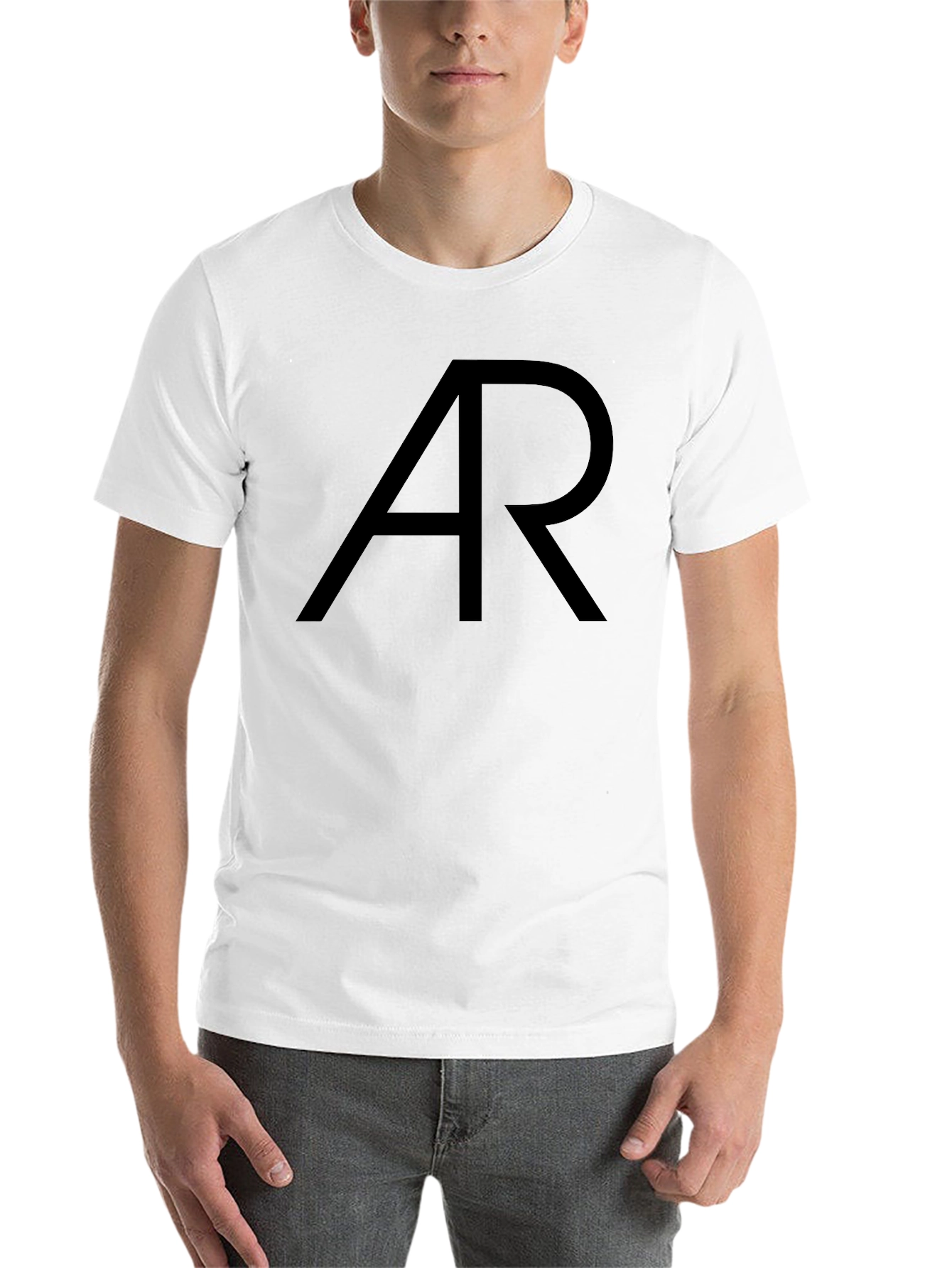 Black AR Initial Black Graphic Tee - Modern Style view 14