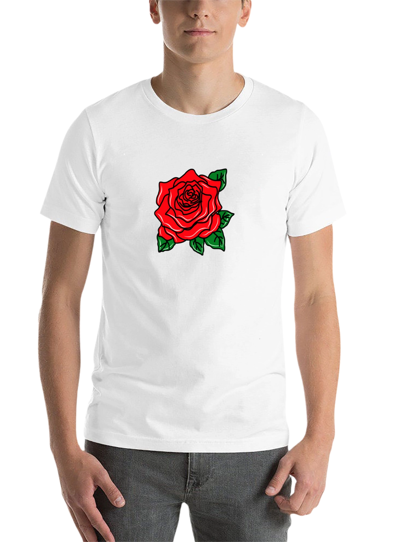 Black Black T-Shirt with Rose Graphic view 14