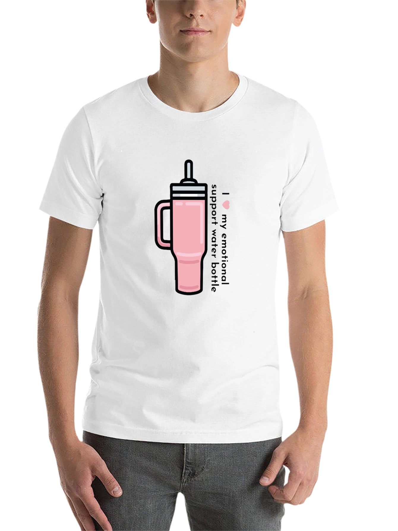 Black Emotional Support Water Bottle Tee - Black view 14