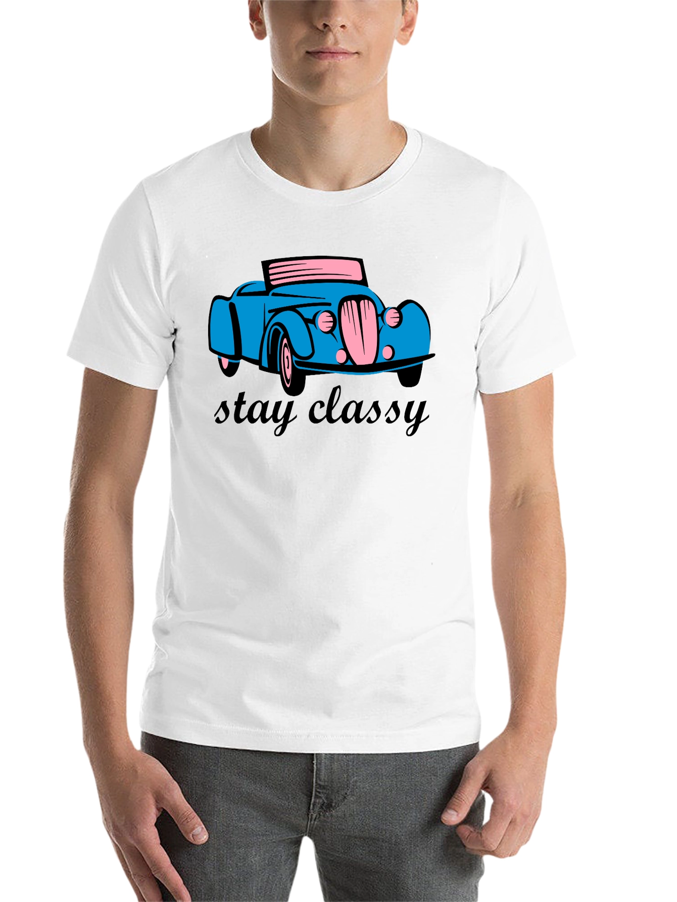 Black Stay Classy Car T-Shirt - Classic Retro Design view 14