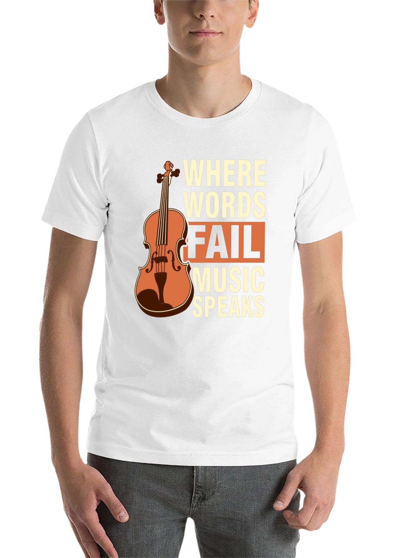 Black Music Speaks T-Shirt - Violin Design view 14