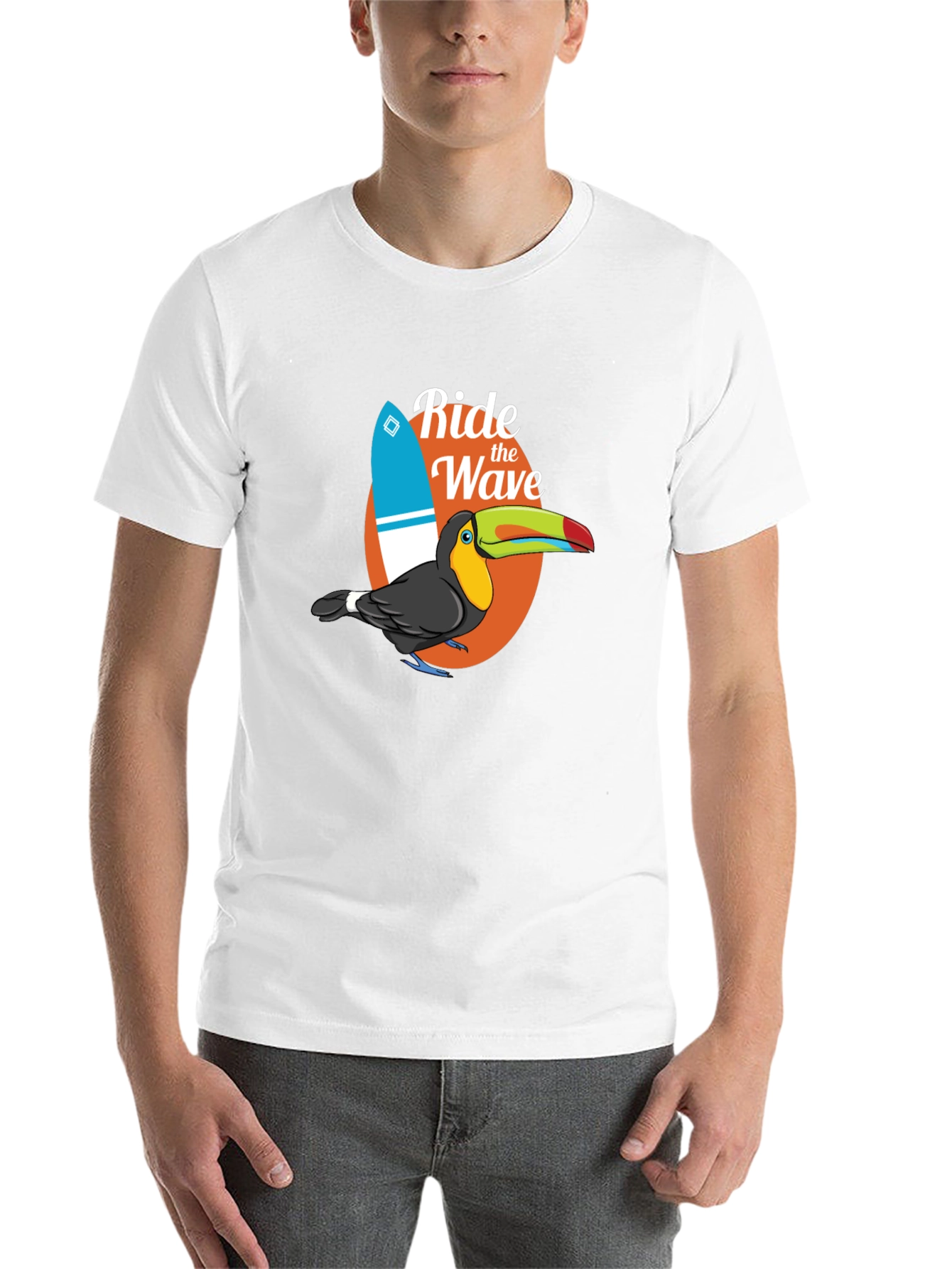Black Ride the Wave Toucan Graphic T-Shirt view 14