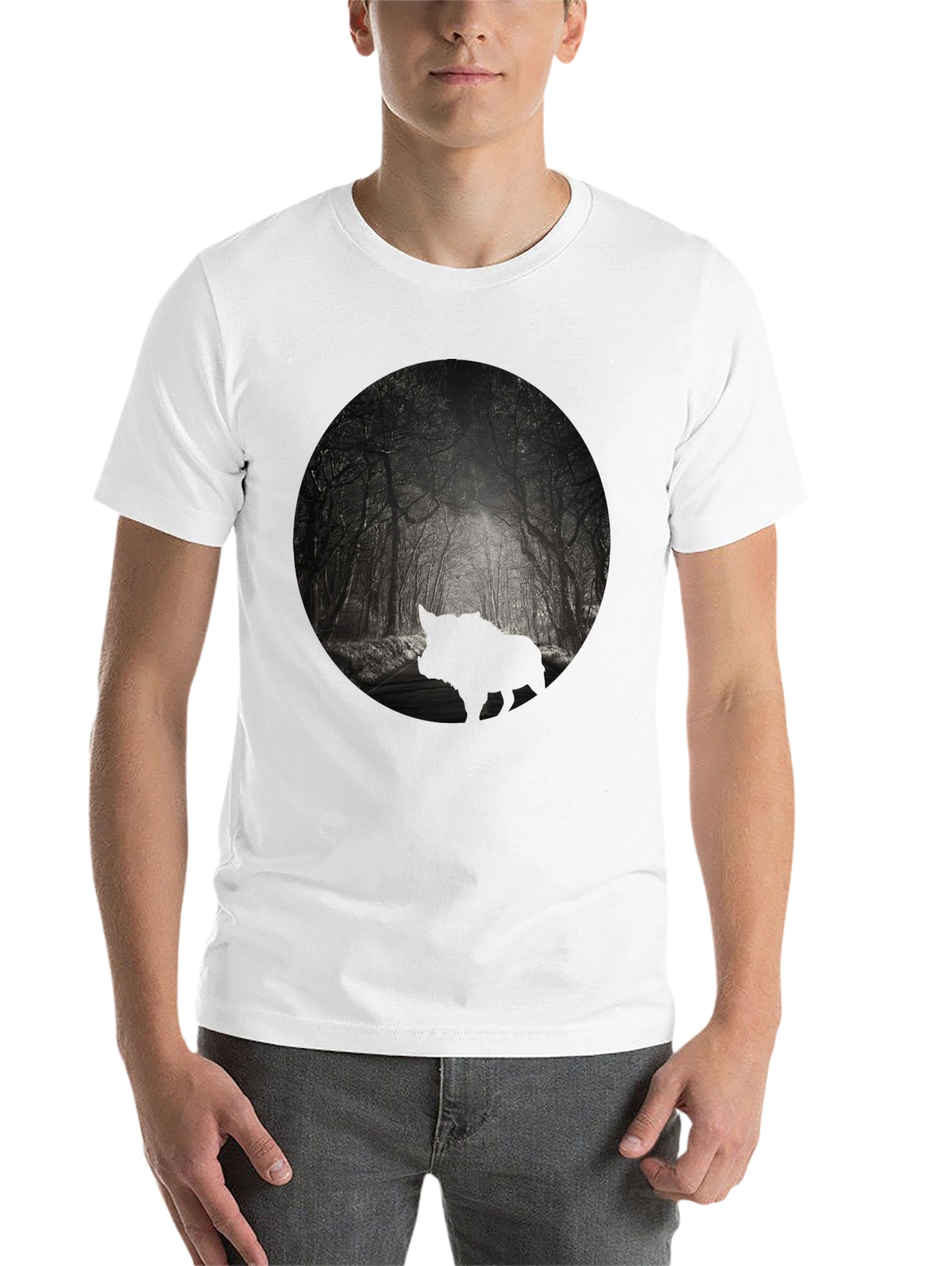 Black Men's Black Forest Silhouette Graphic Tee view 14