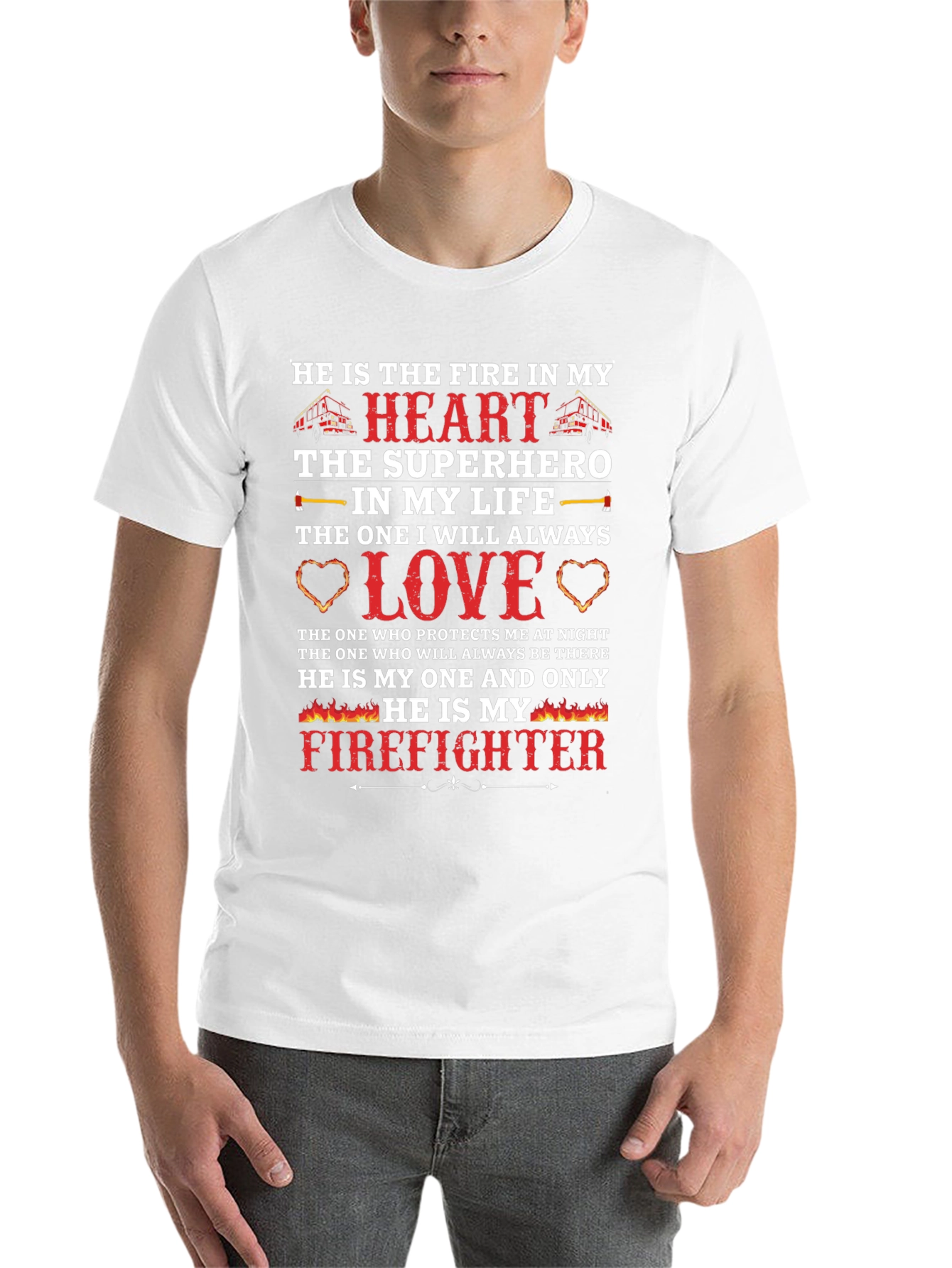 Firefighter Love T-Shirt - Hero's Heart - 14