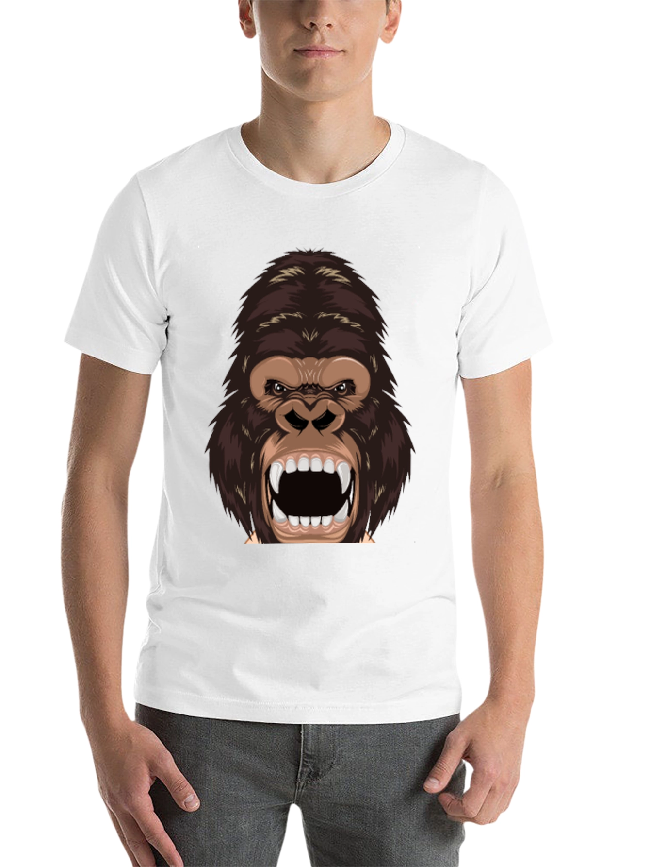Black Furious Gorilla Graphic Tee - Black Cotton Blend Shirt view 14