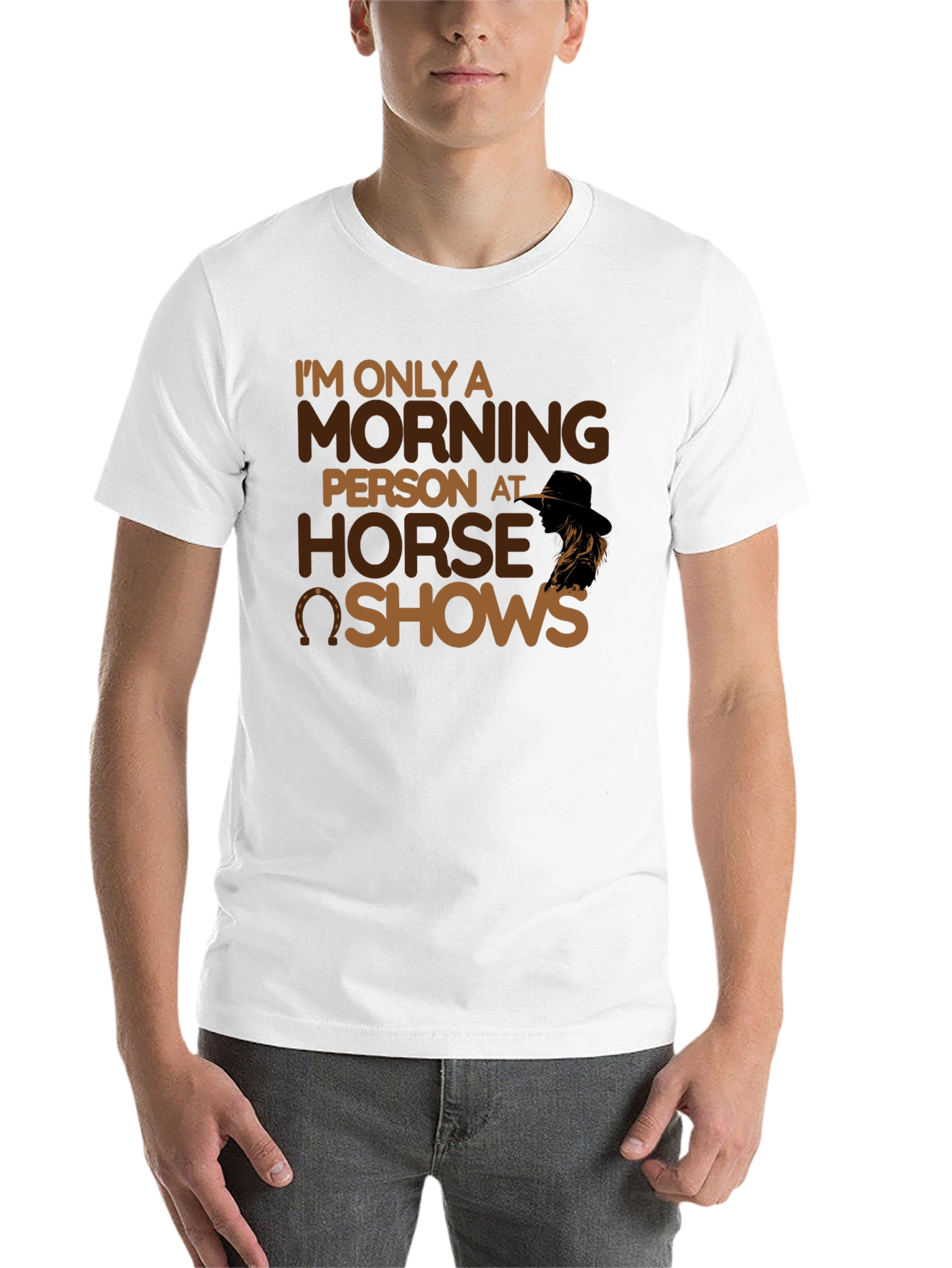 Black Funny Horse Show Morning Person T-Shirt view 14