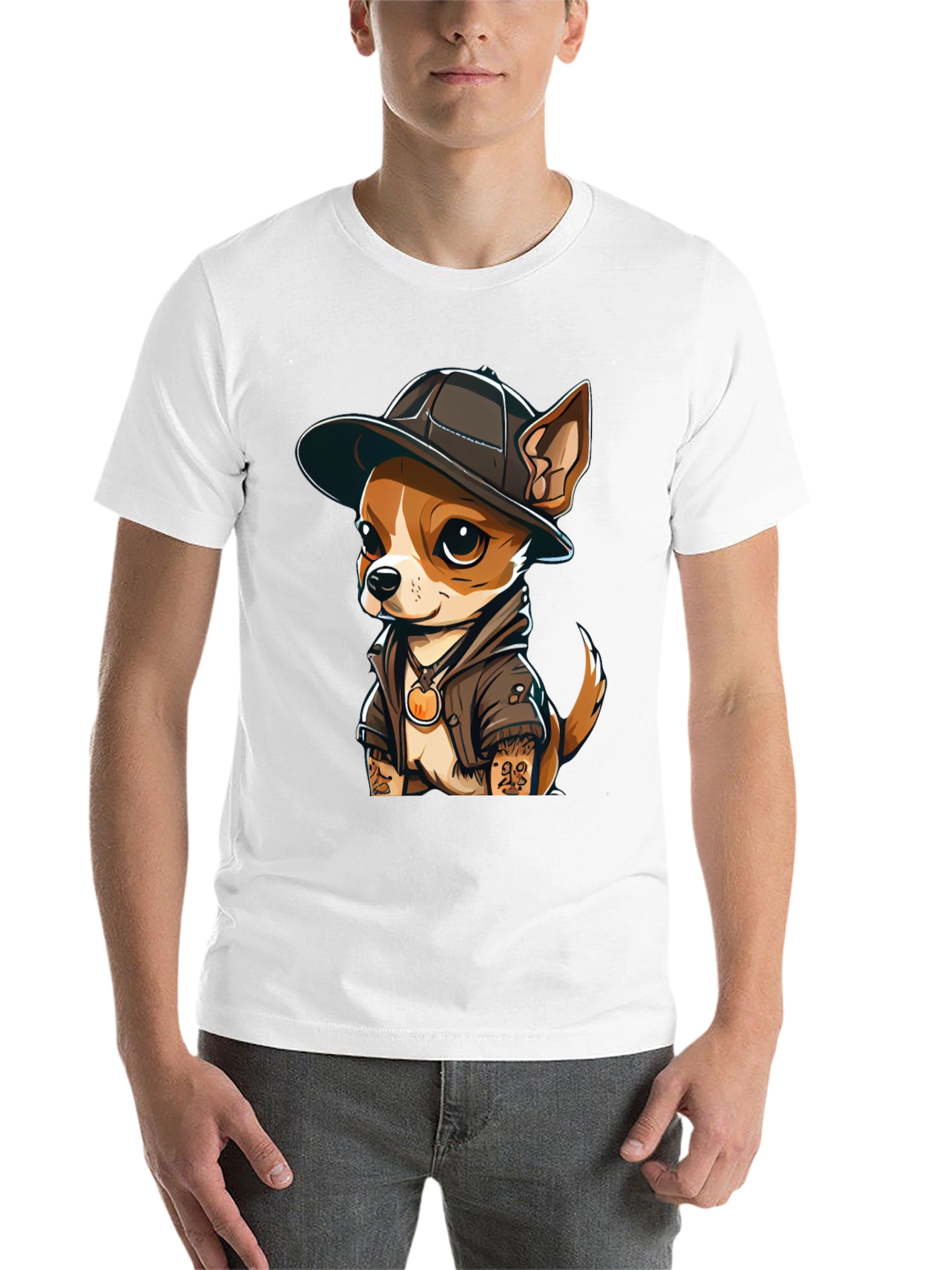 Black Cool Chihuahua Graphic T-Shirt view 14