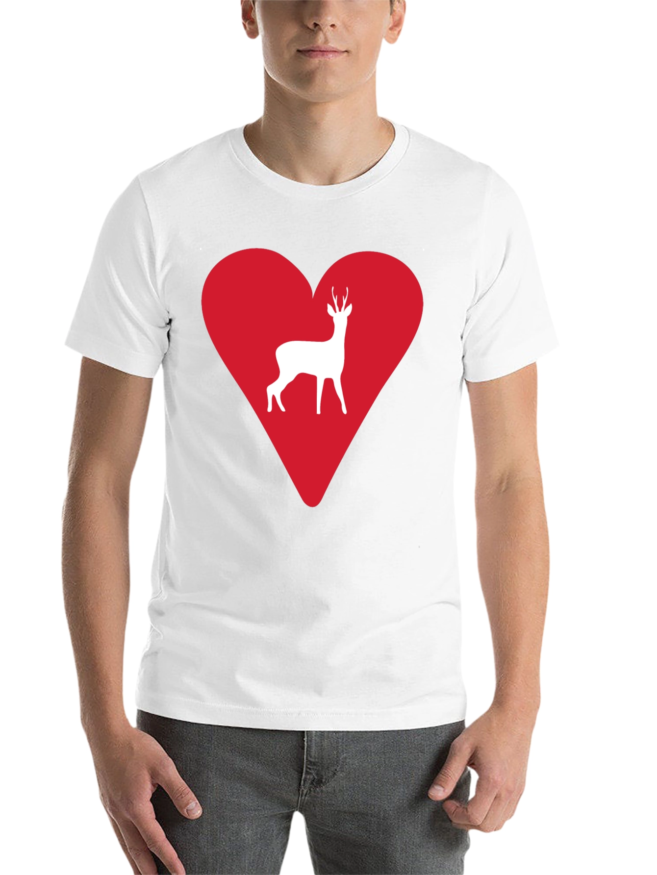 Black Deer Heart Graphic Tee - Men's Black T-Shirt view 14