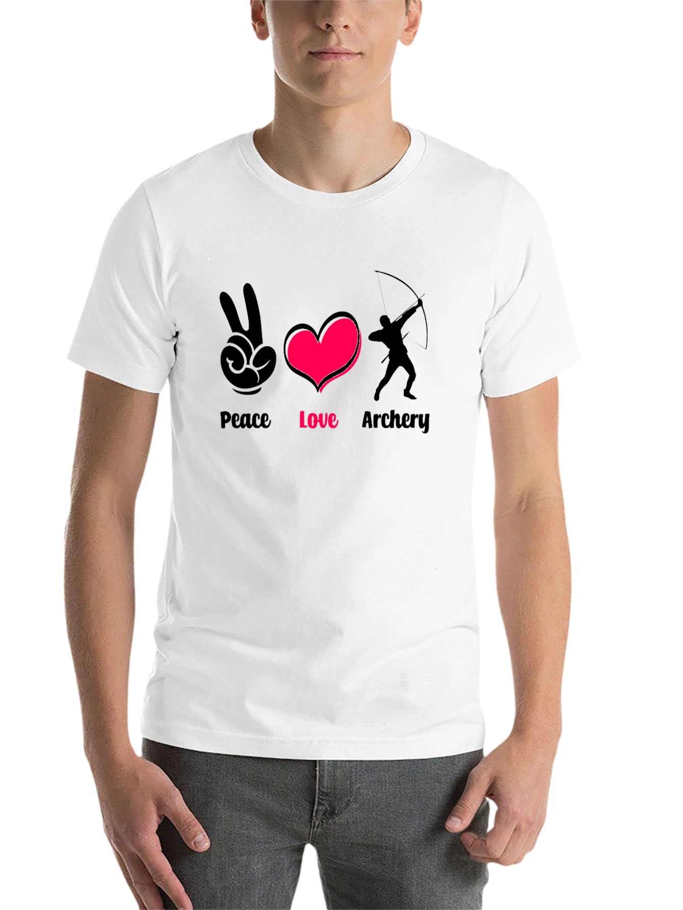 Black Peace Love Archery T-Shirt - Stylish Graphic Tee view 14