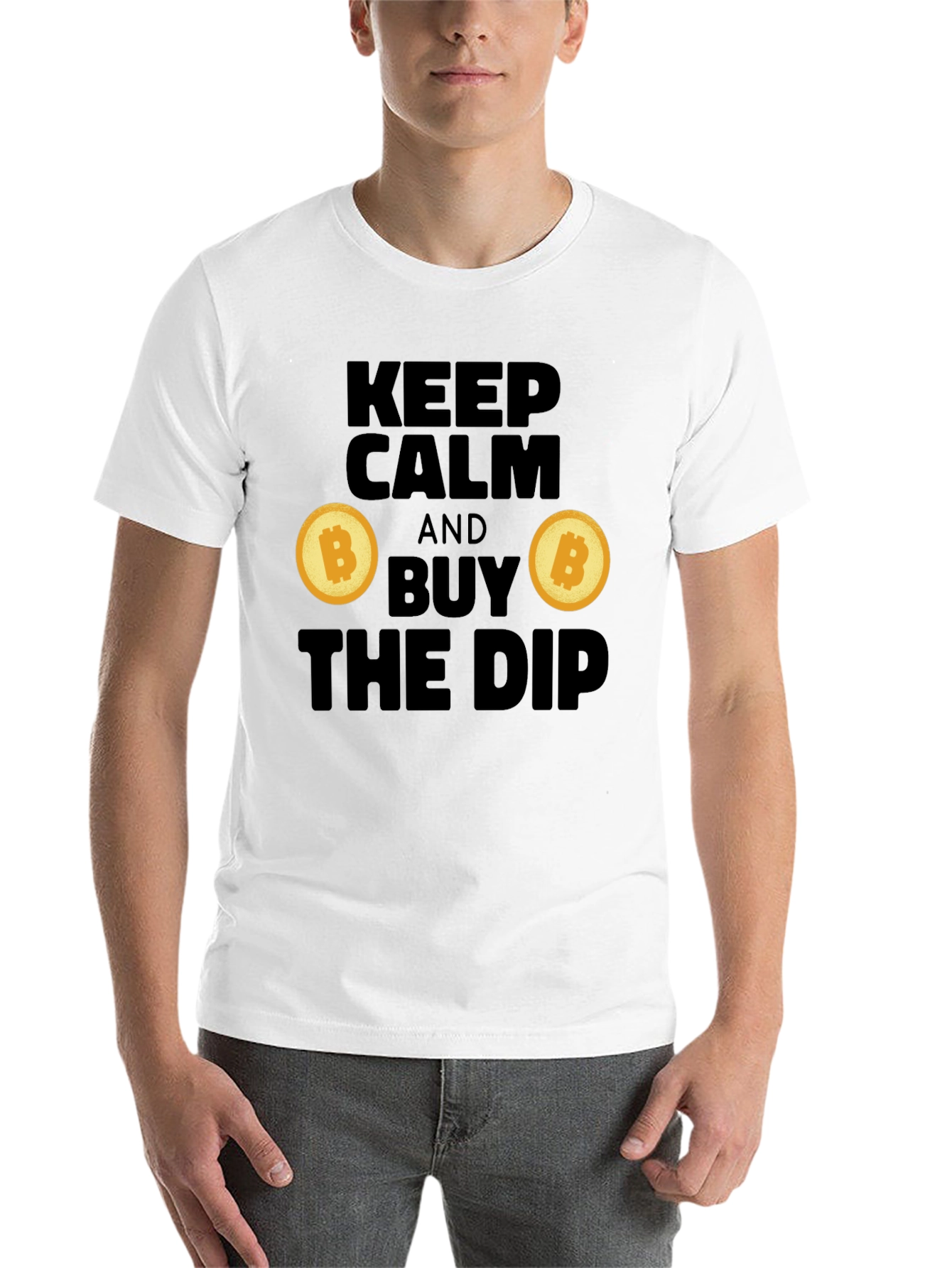 Black Keep Calm and Buy the Dip Crypto T-Shirt view 14