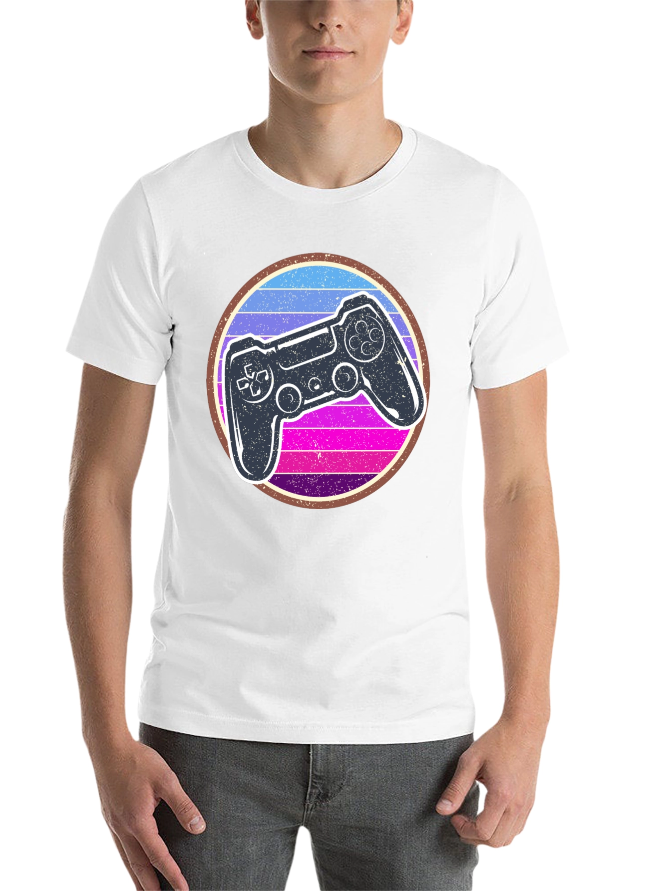 Black Retro Gaming Controller Graphic Tee view 14
