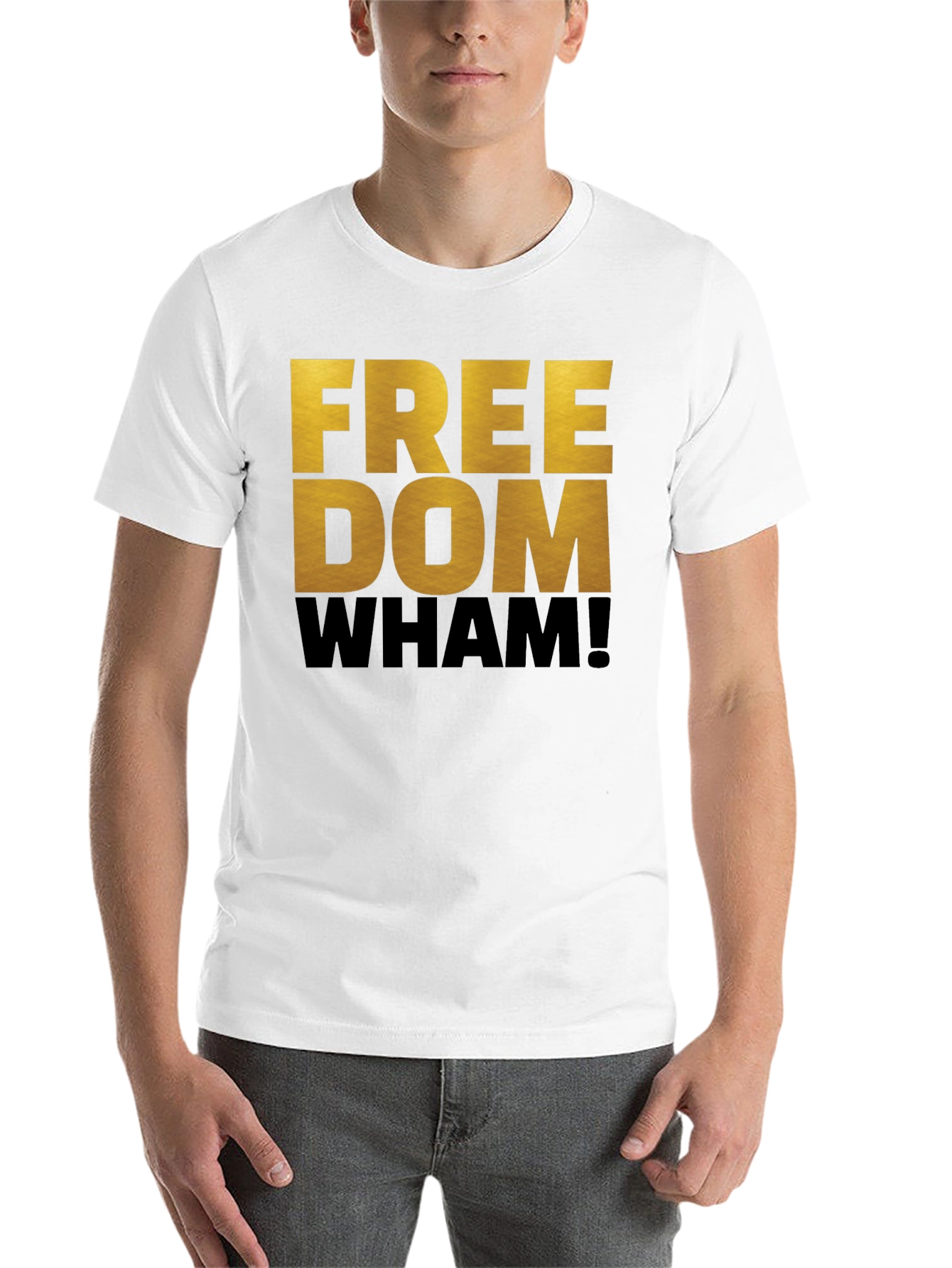 Black Freedom Wham! Graphic T-Shirt - Bold Statement Tee view 14