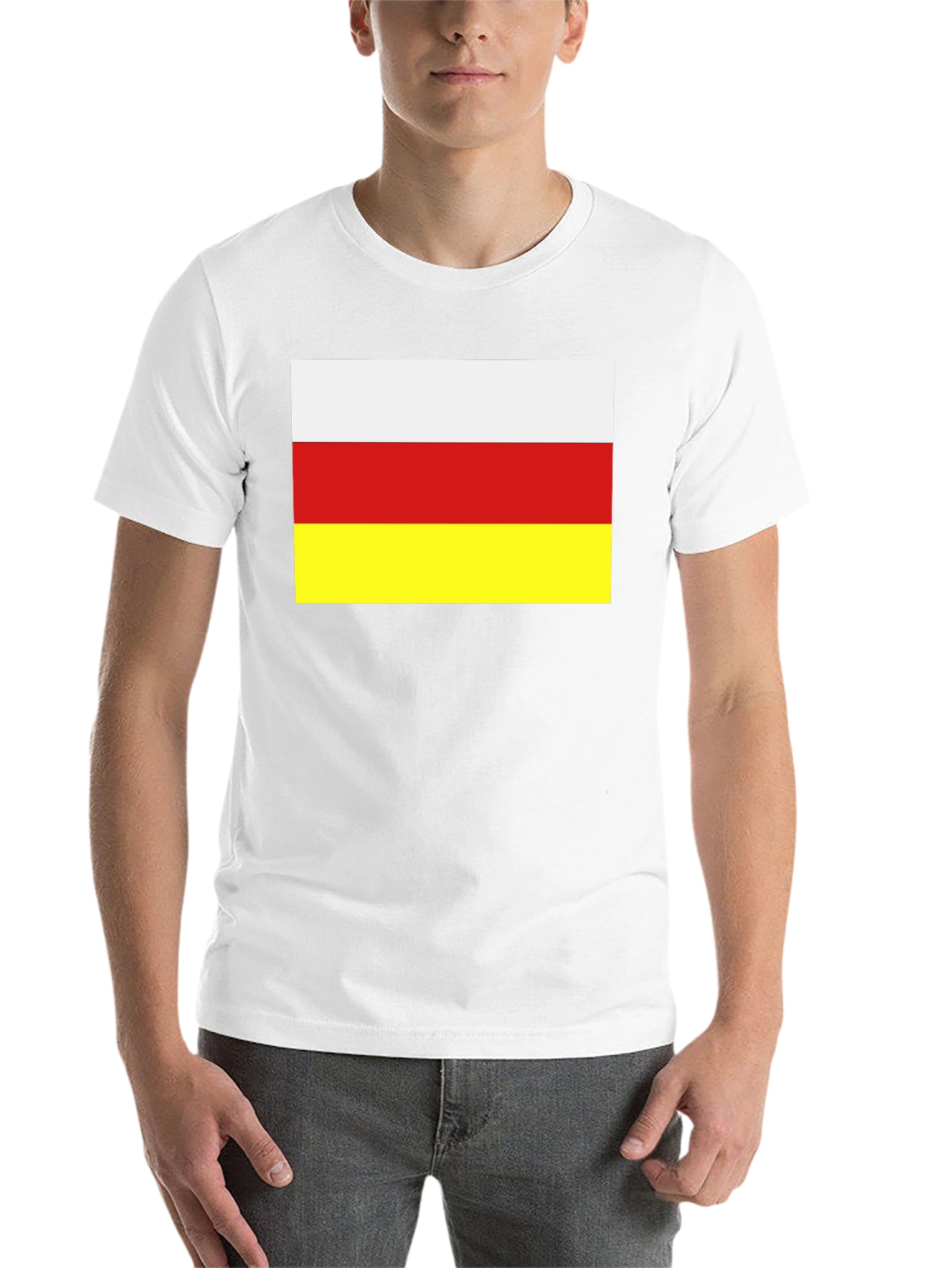 South Ossetia Flag T-Shirt - Black Cotton Tee - 14