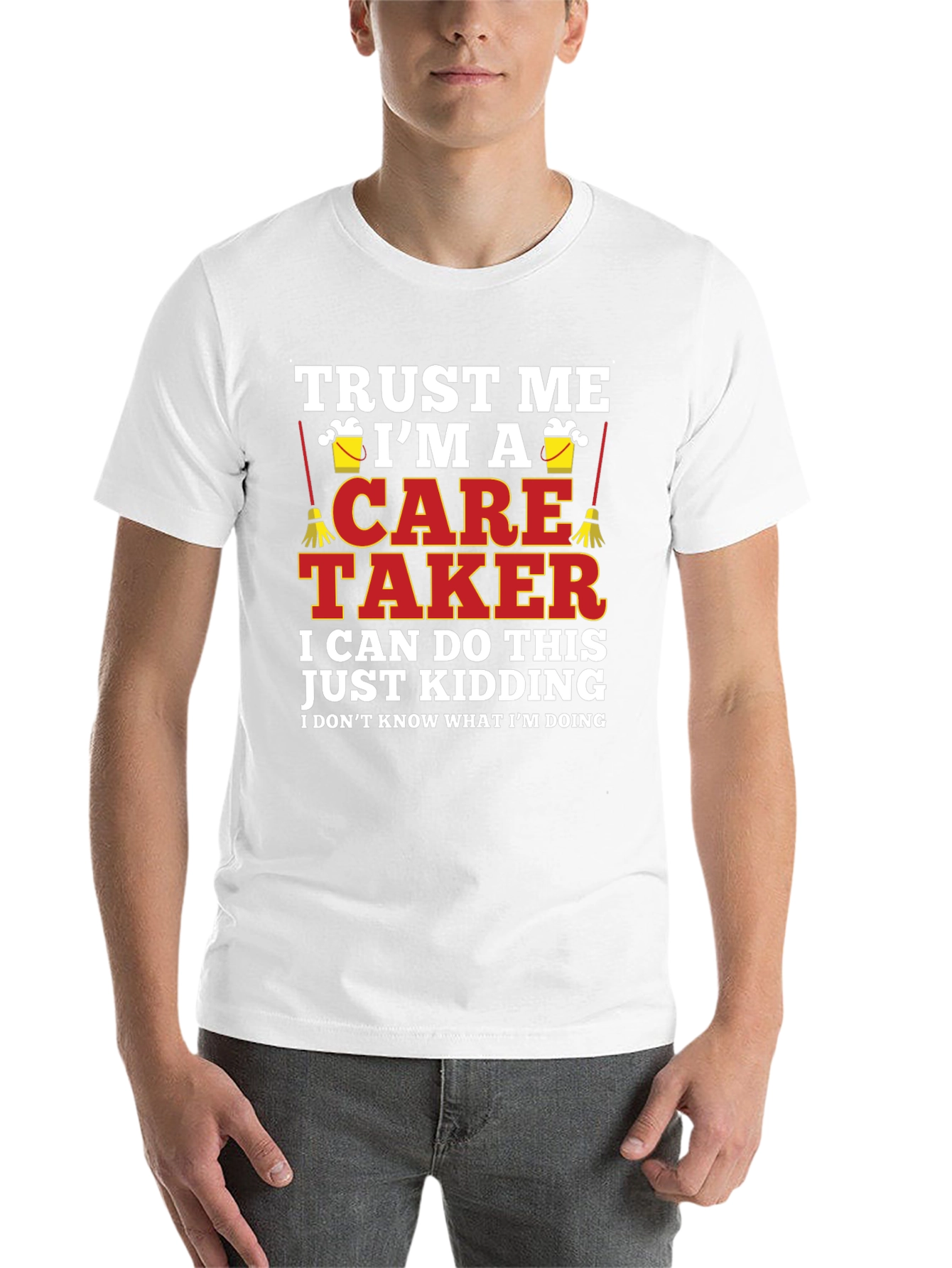Black Funny Caretaker T-Shirt - Trust Me I'm A Caretaker view 14