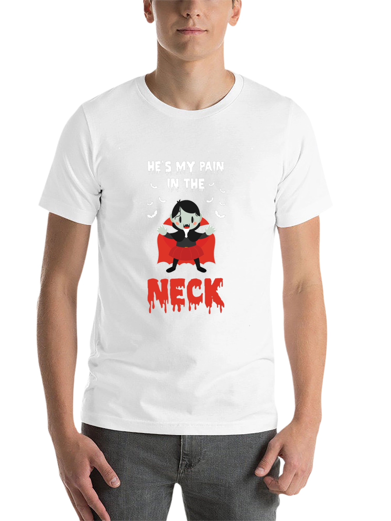 Black He's My Pain in the Neck Vampire Graphic Tee view 14