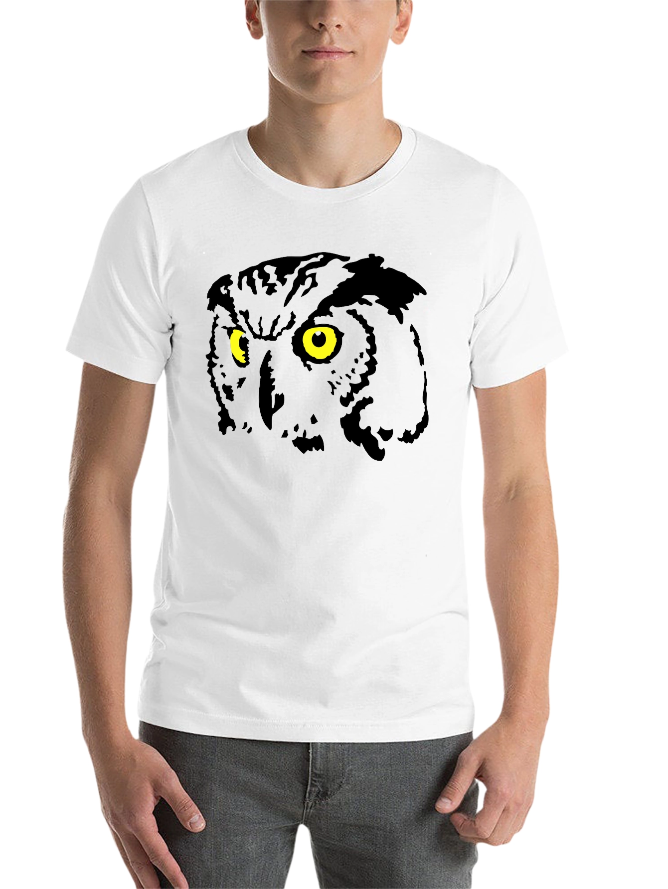 Black Owl Eyes Graphic Black T-Shirt view 14