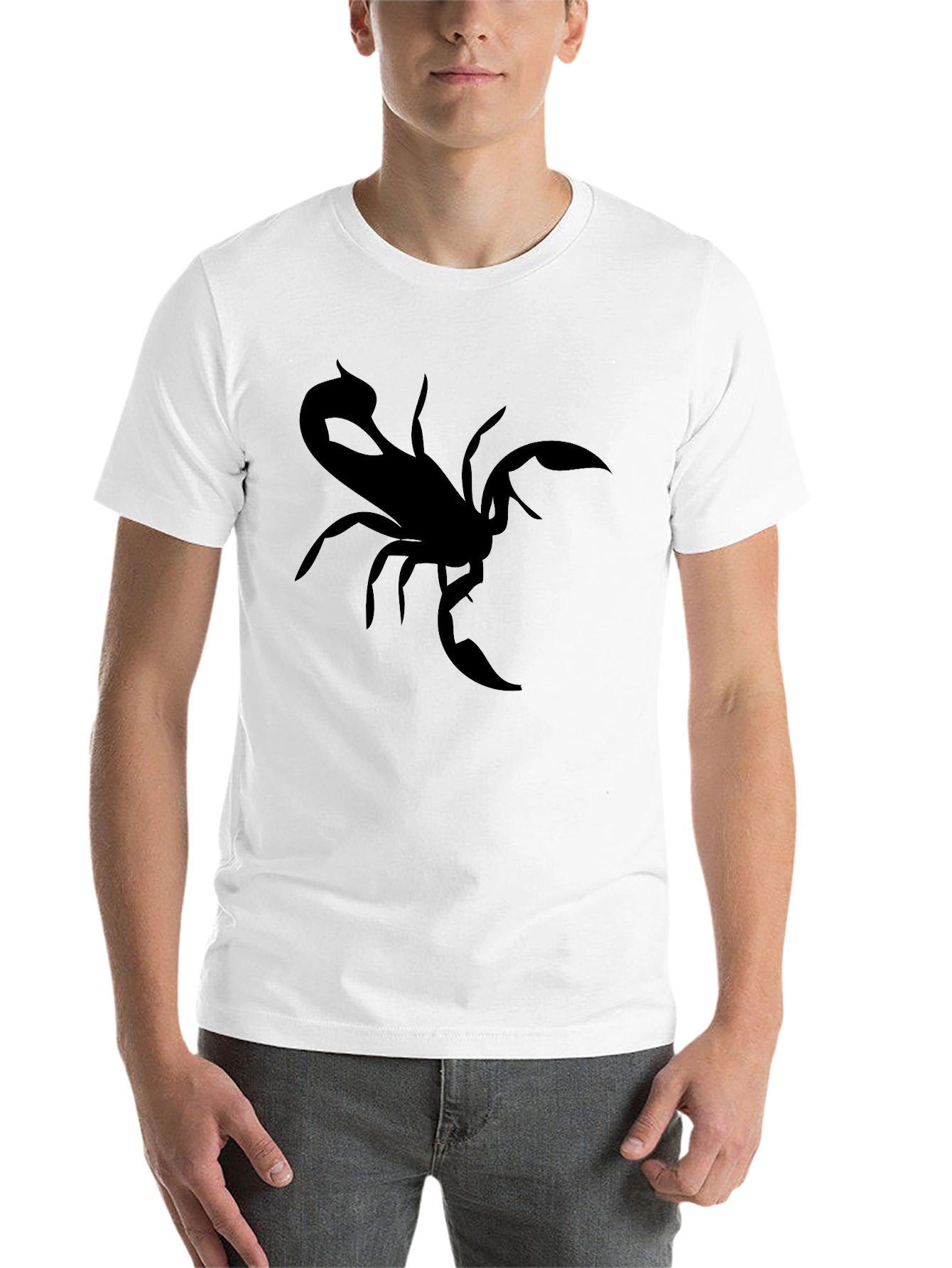 Black Scorpion Graphic Tee - Bold Black Cotton T-Shirt view 14