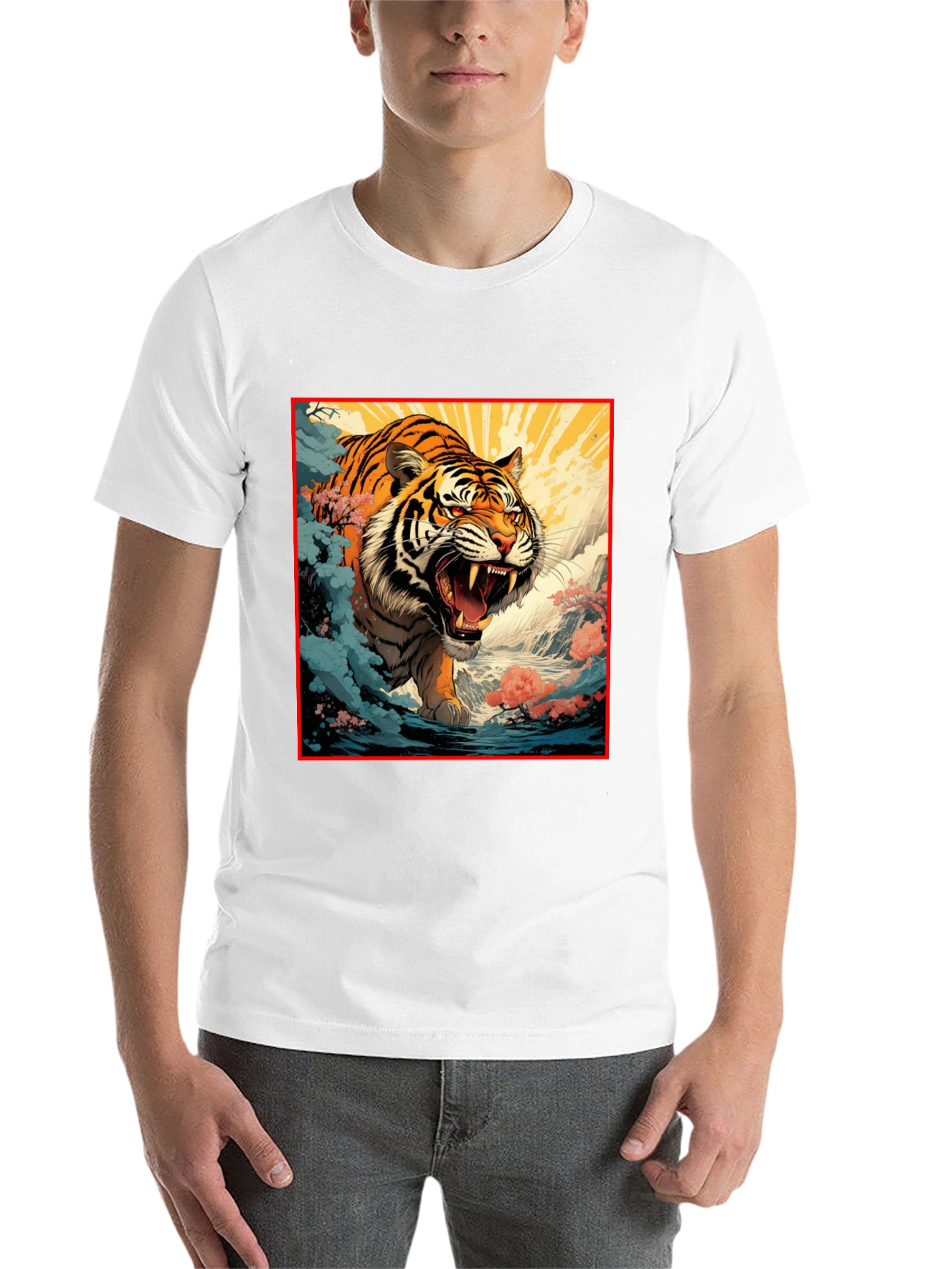 Black Tiger Graphic Black T-Shirt | Bold Animal Print Tee view 14